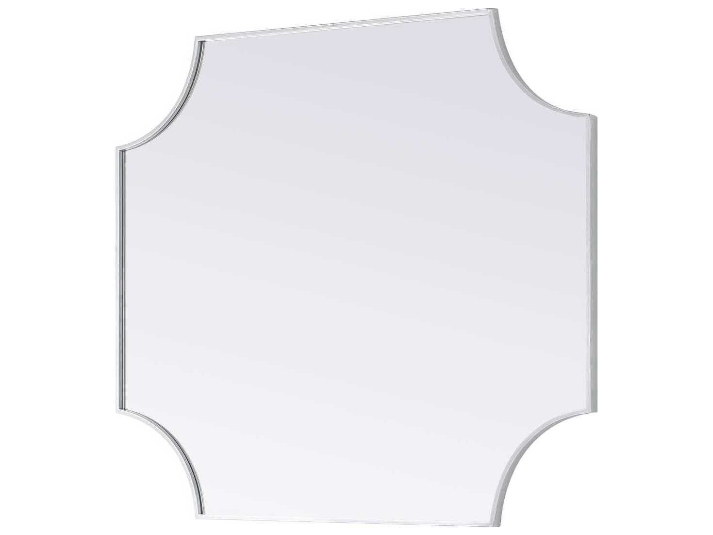 Elegant Lighting Everleigh Silver Notched Wall Mirror