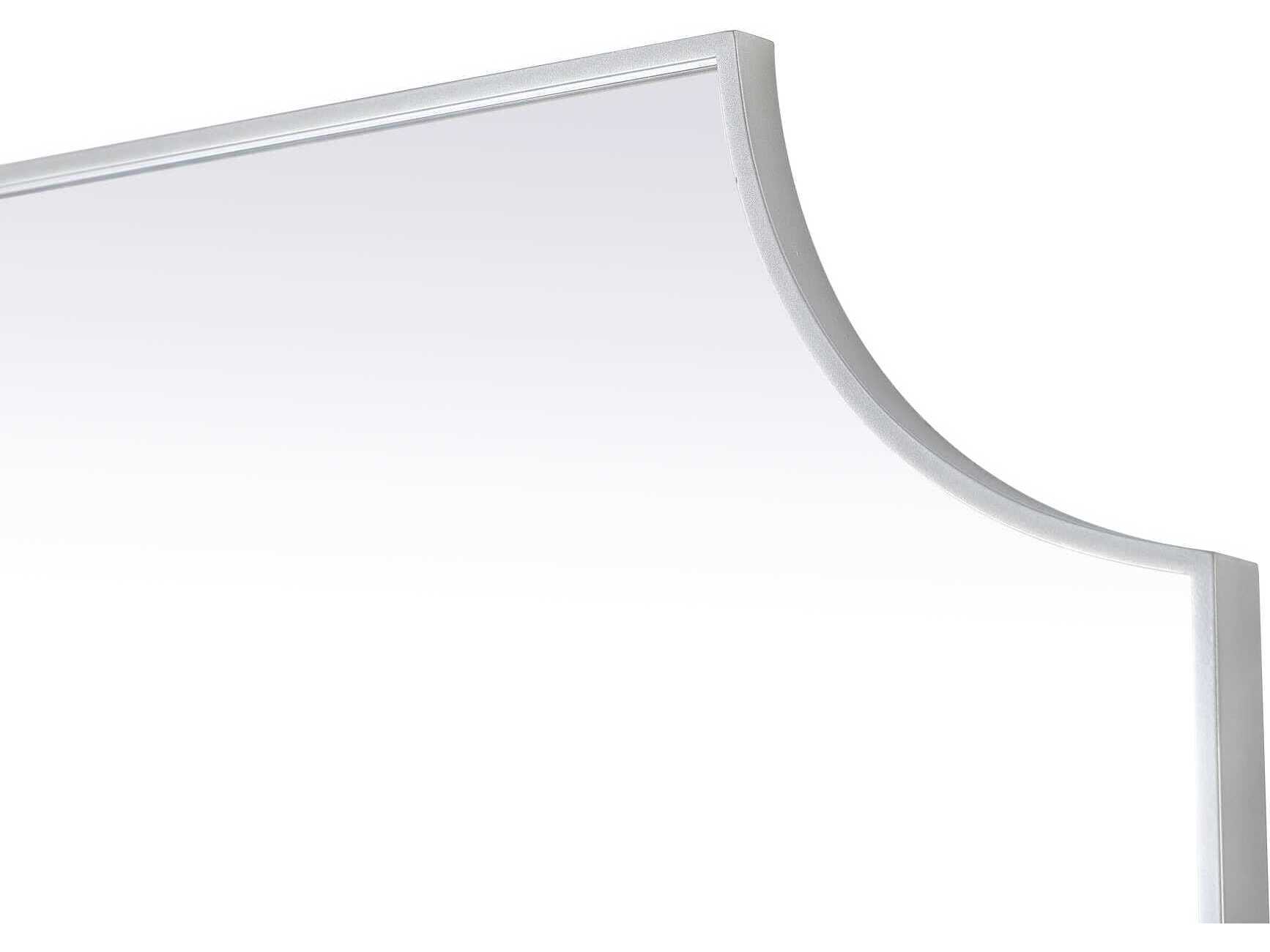 Elegant Lighting Everleigh Silver Notched Wall Mirror