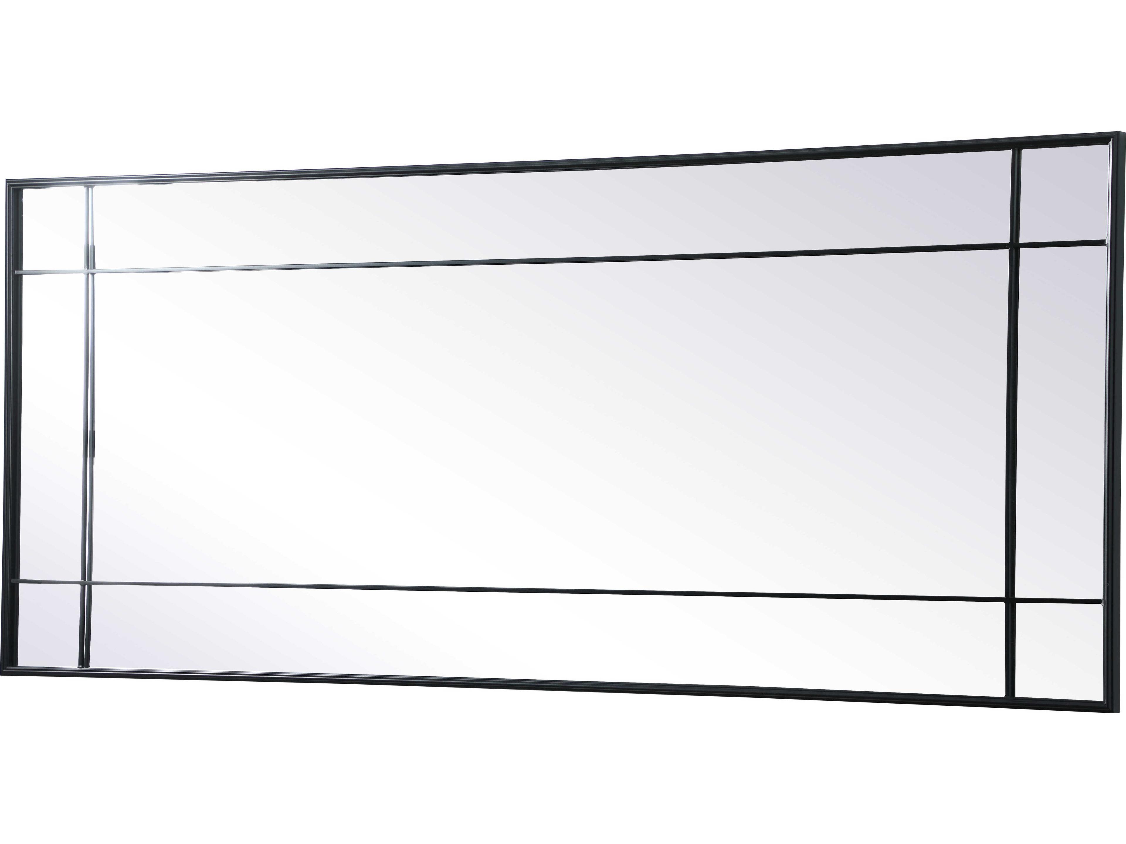 Elegant Lighting Viola Black Rectangular Floor Mirror