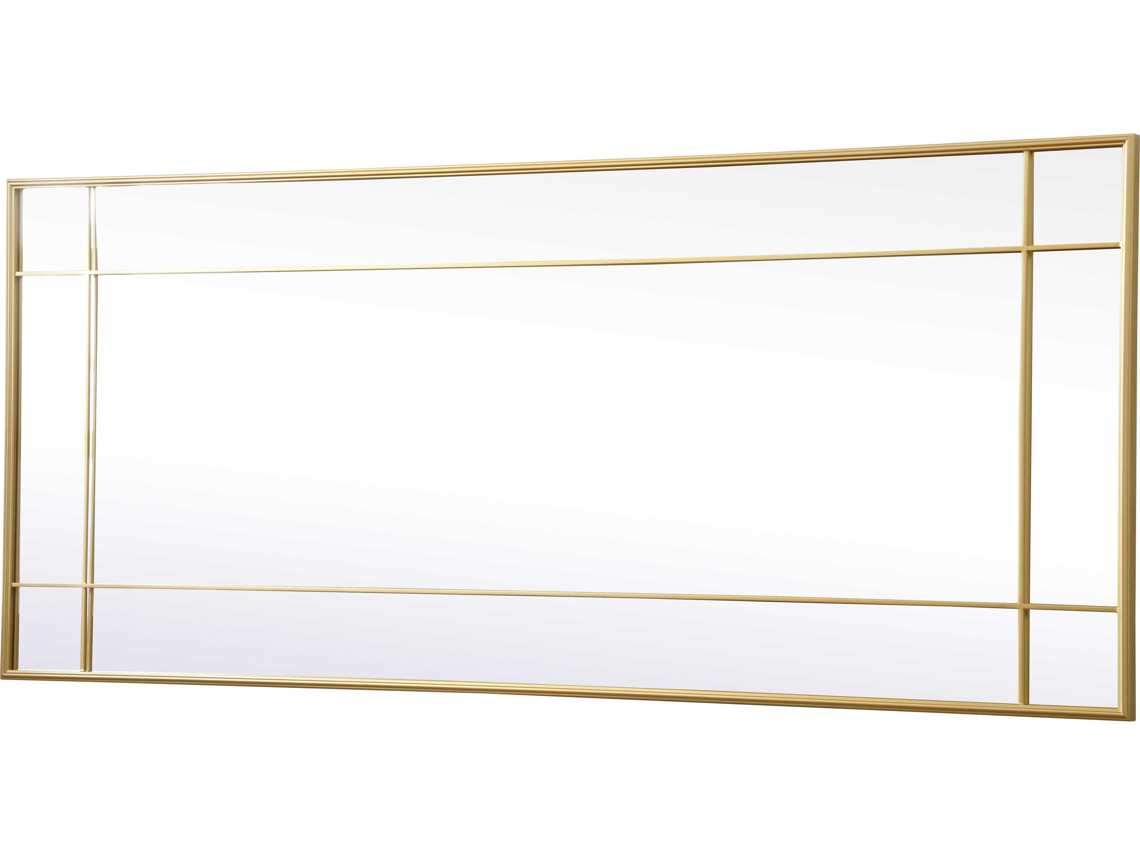 Elegant Lighting Viola Brass Rectangular Floor Mirror