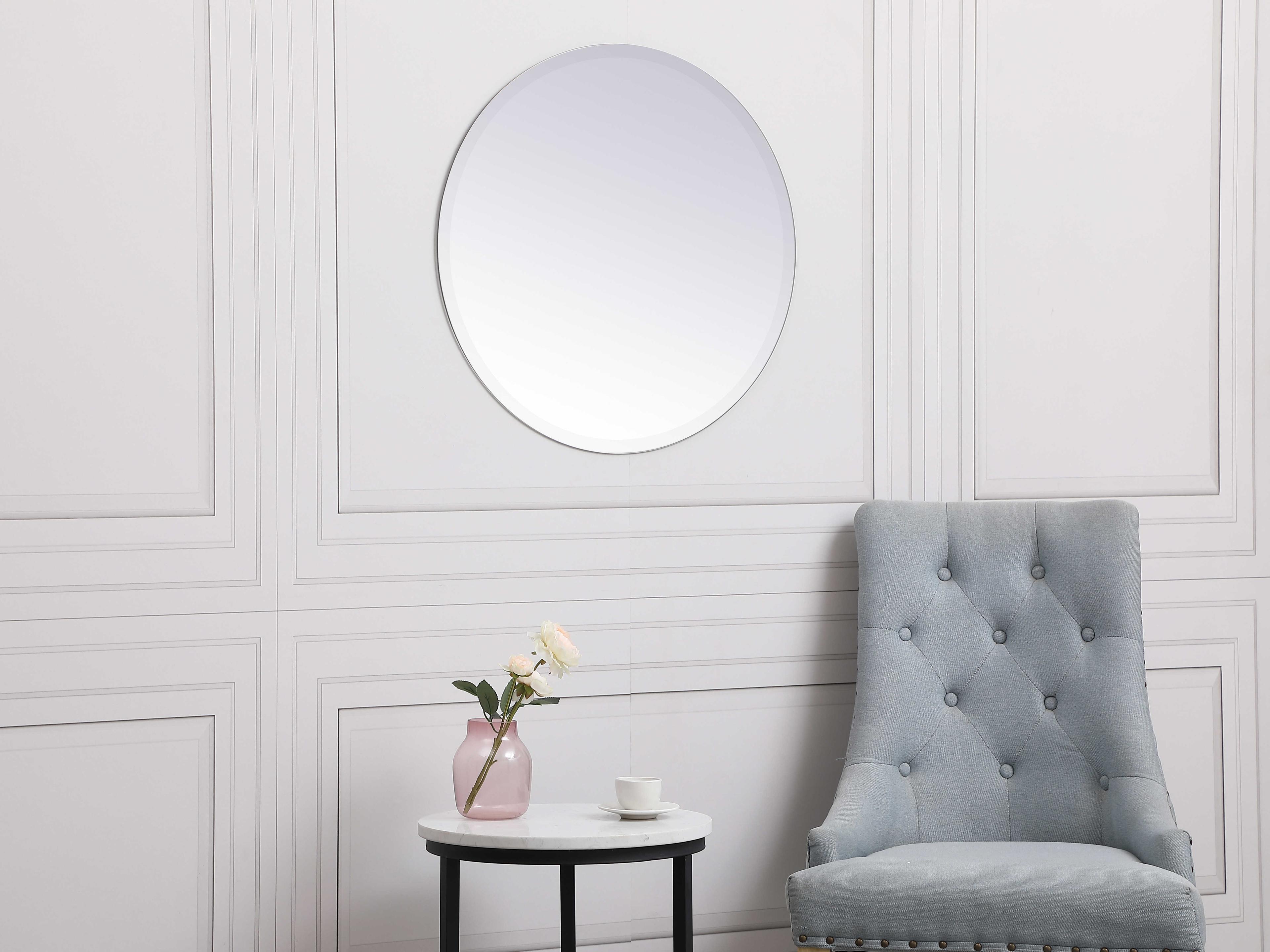 Elegant Lighting Gracin Clear Round Wall Mirror