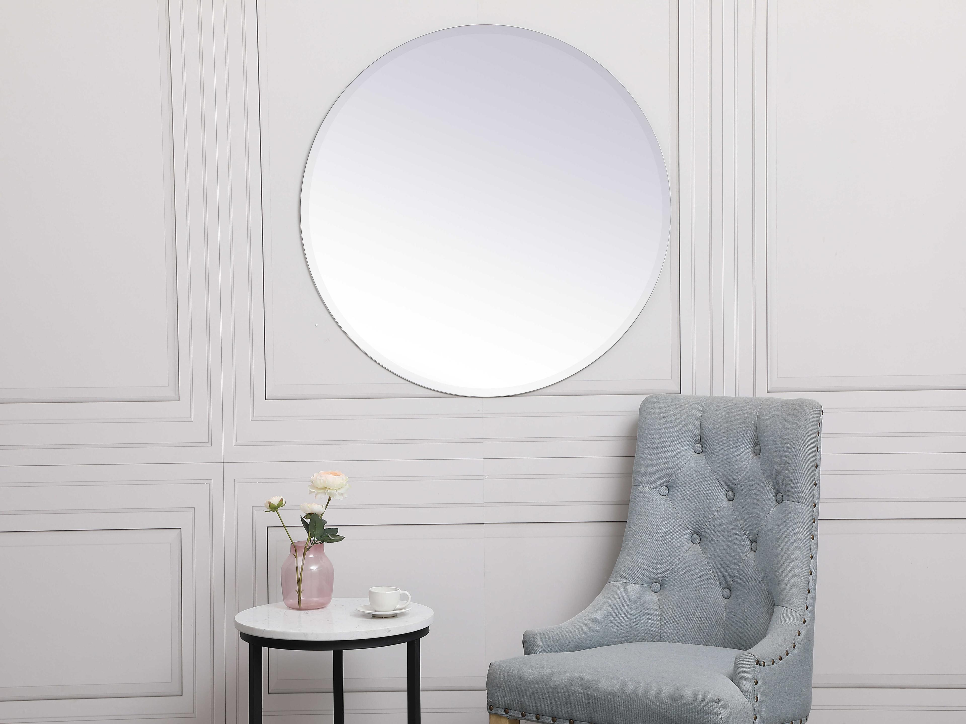 Elegant Lighting Metropolitan Clear Round Wall Mirror