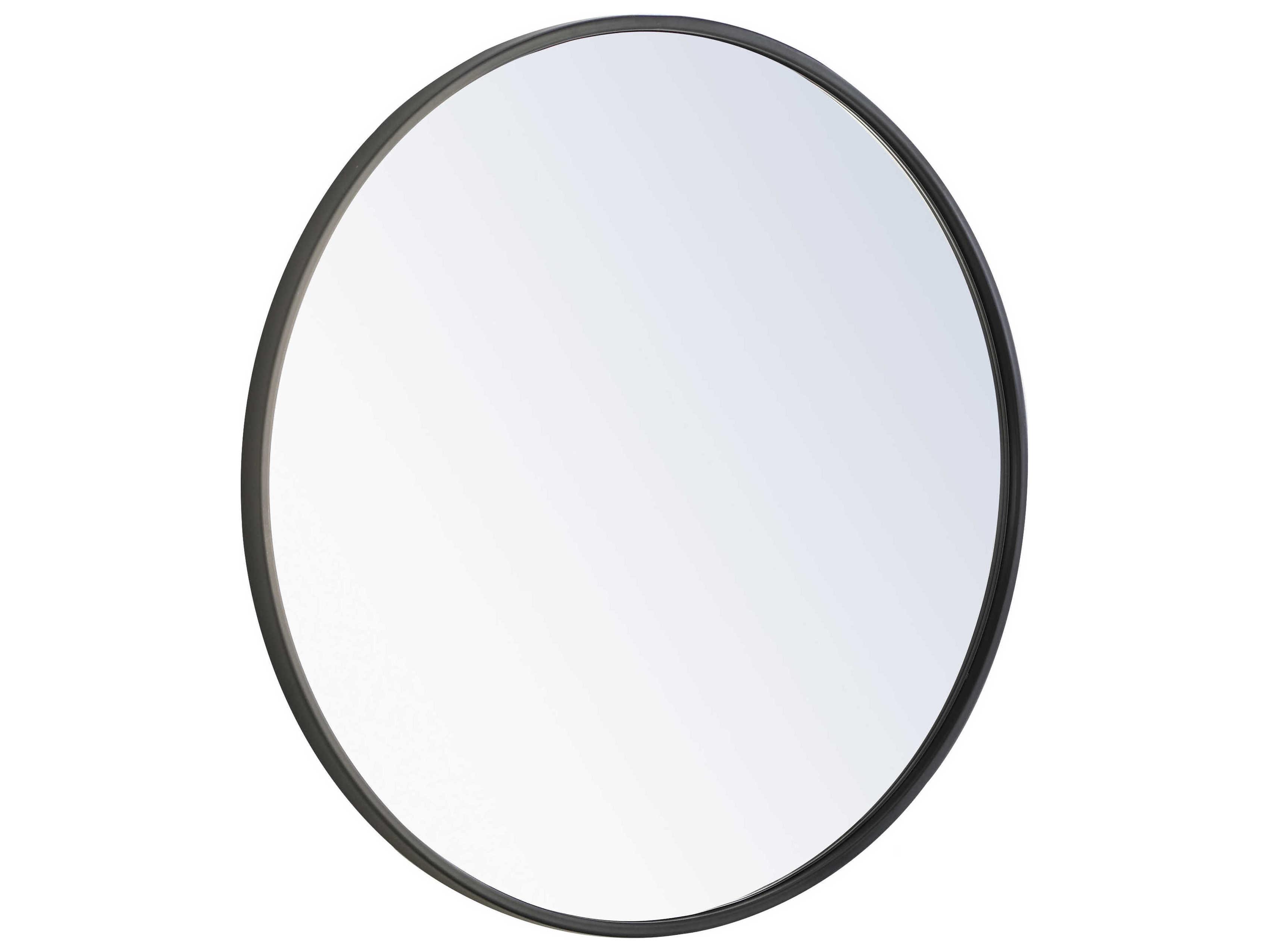 Elegant Lighting Eternity Black Round Wall Mirror