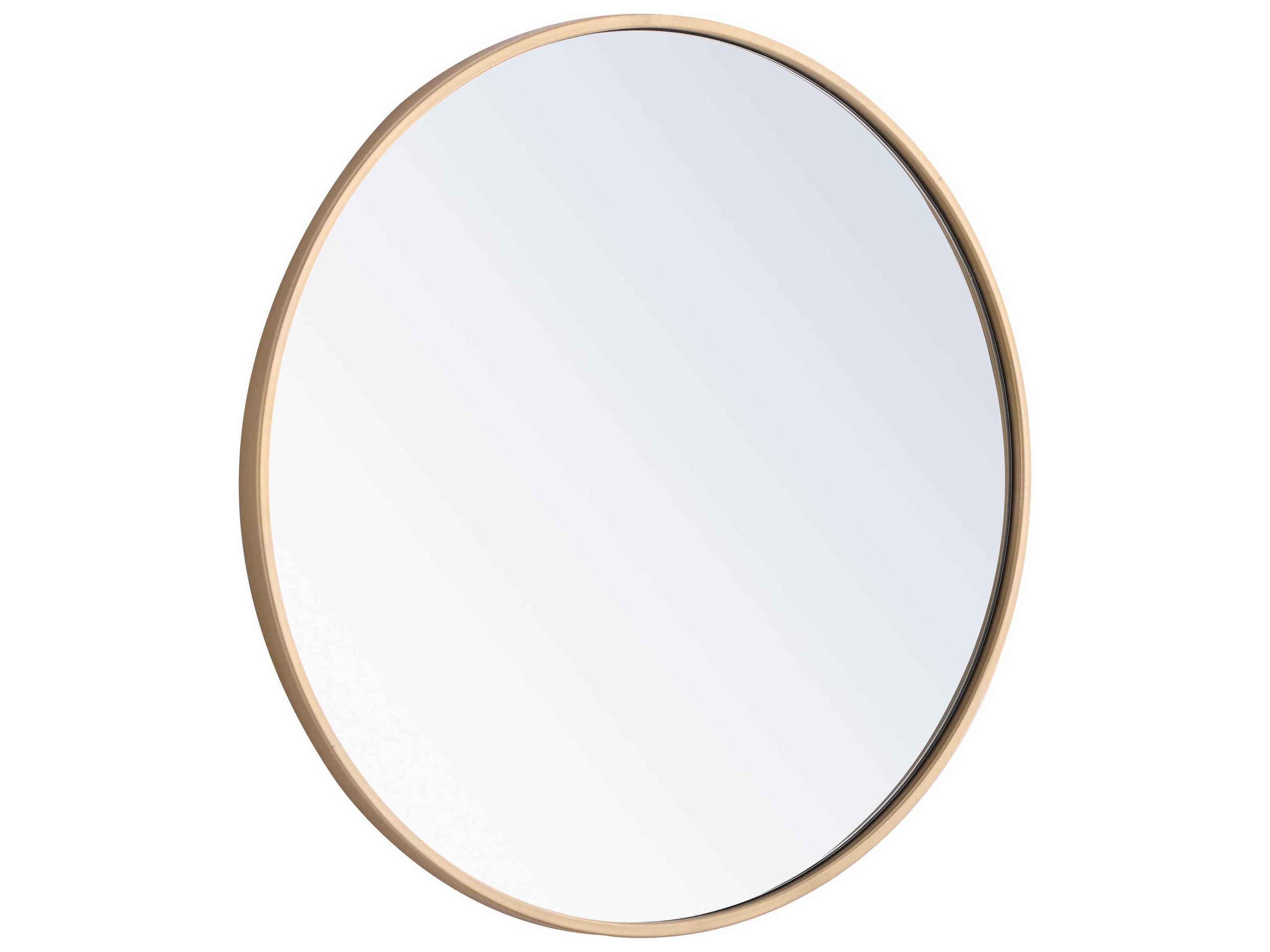 Elegant Lighting Eternity Brass Round Wall Mirror