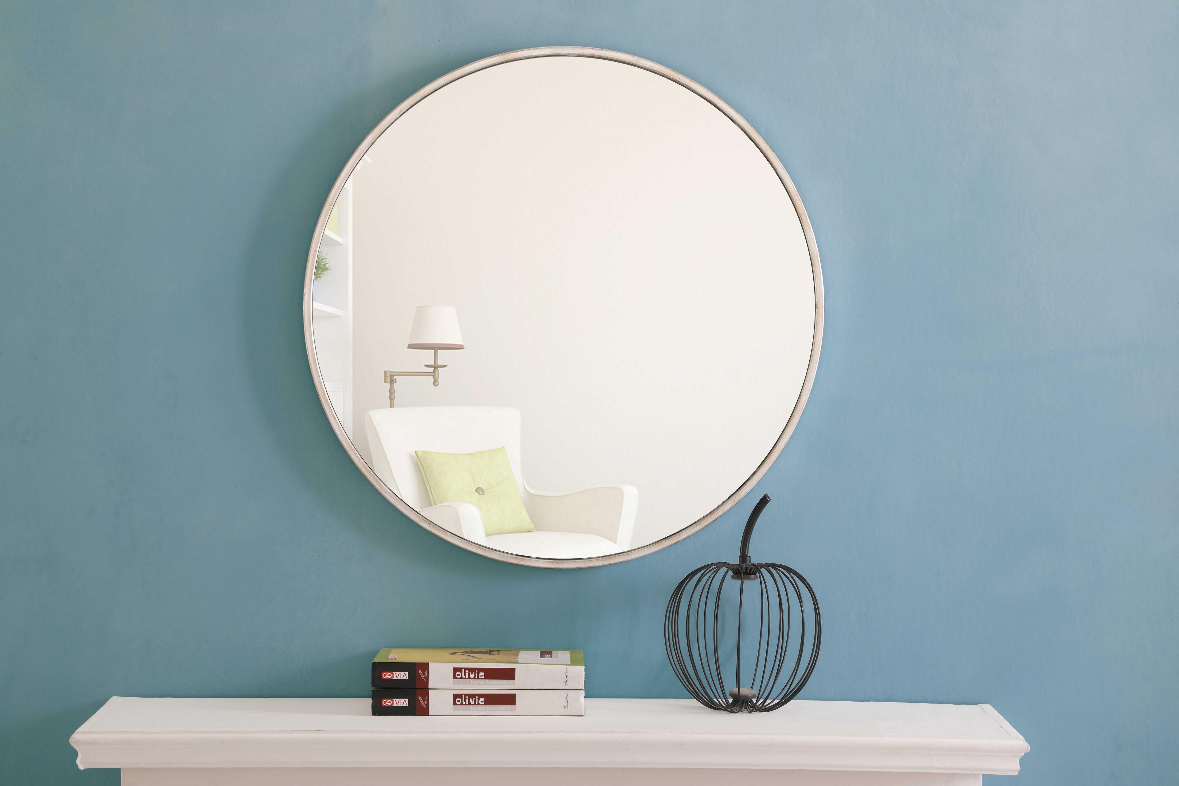 Elegant Lighting Eternity Silver Round Wall Mirror