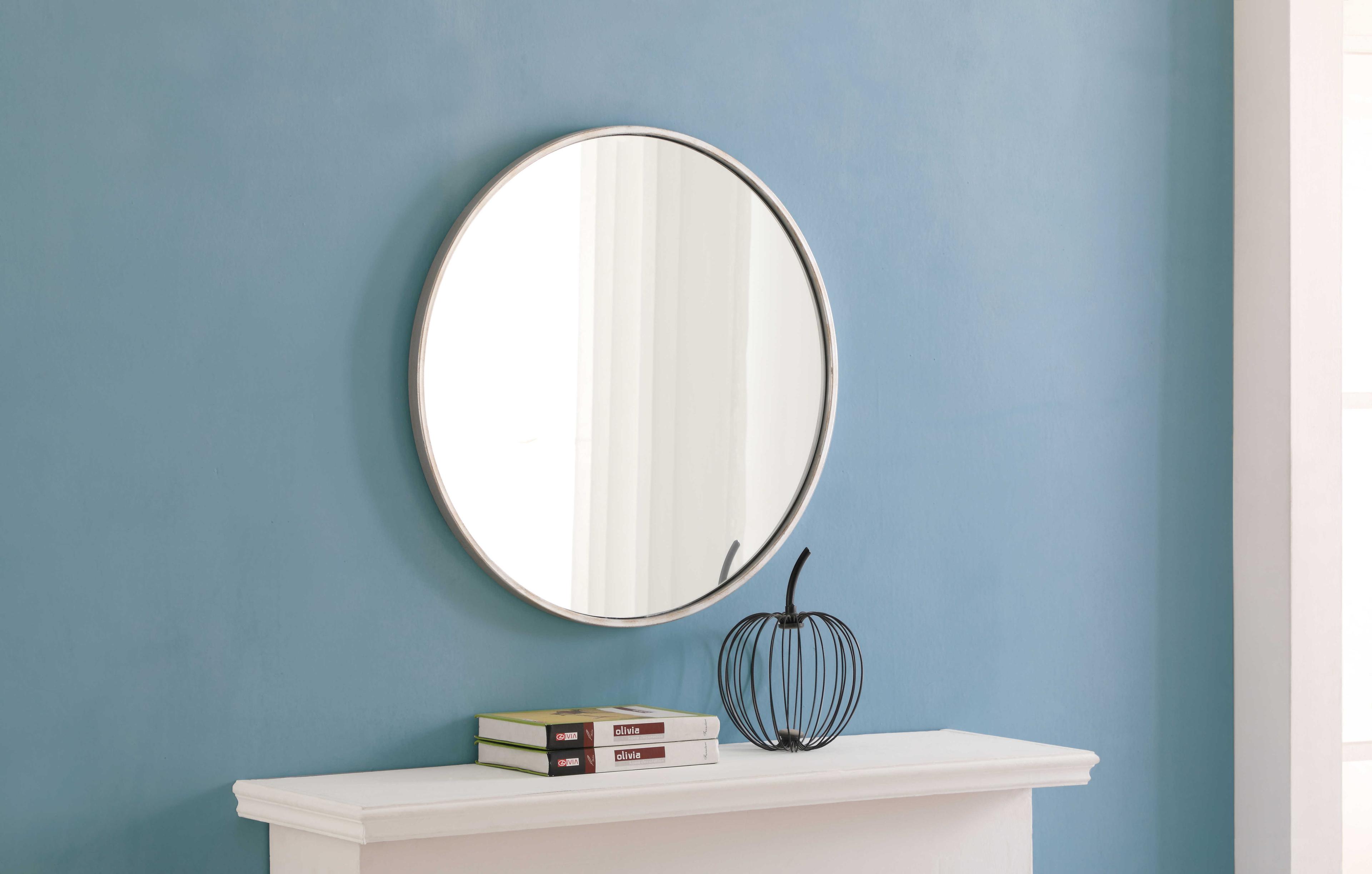 Elegant Lighting Eternity Silver Round Wall Mirror