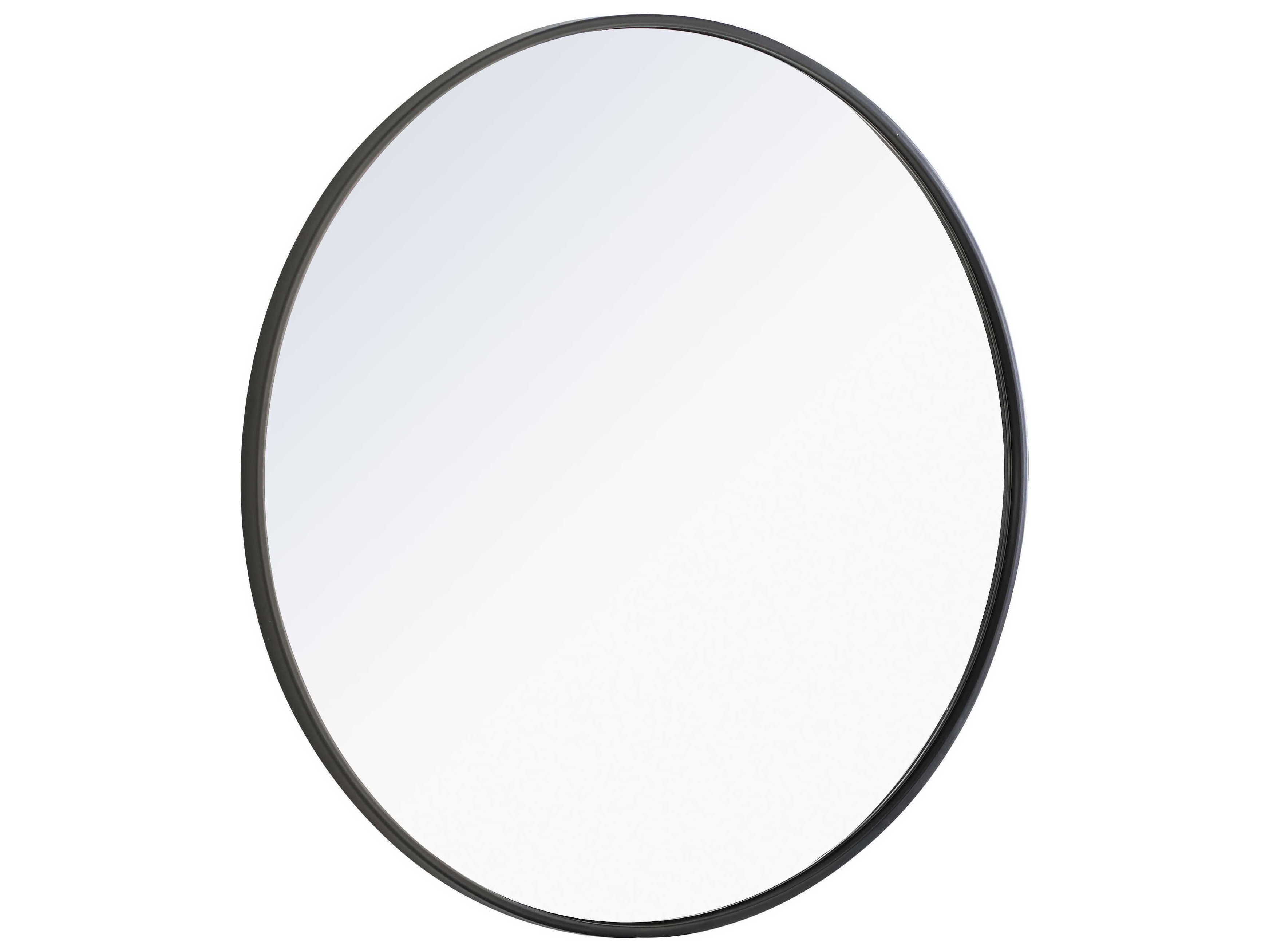 Elegant Lighting Eternity Black Round Wall Mirror