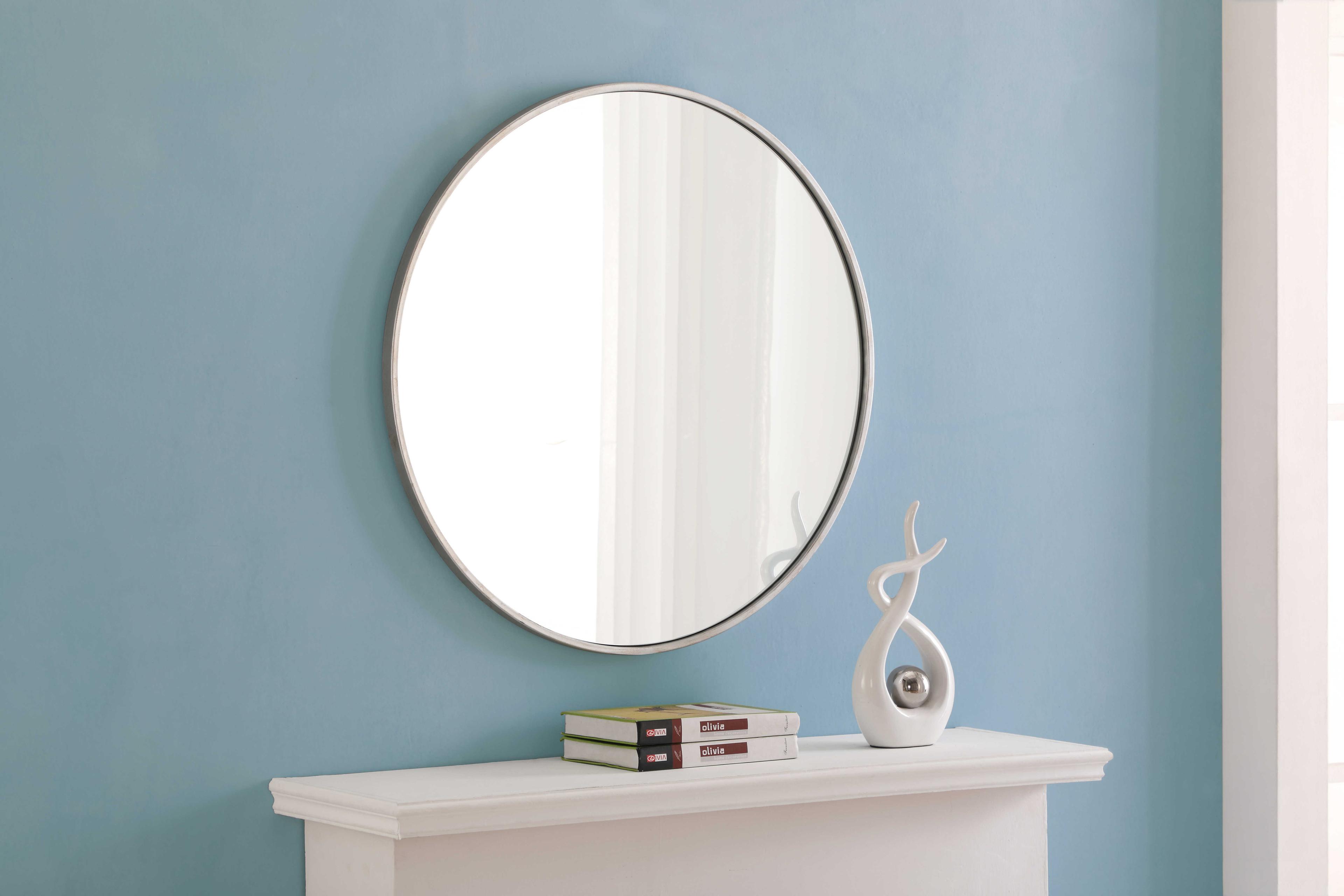 Elegant Lighting Eternity Silver Round Wall Mirror