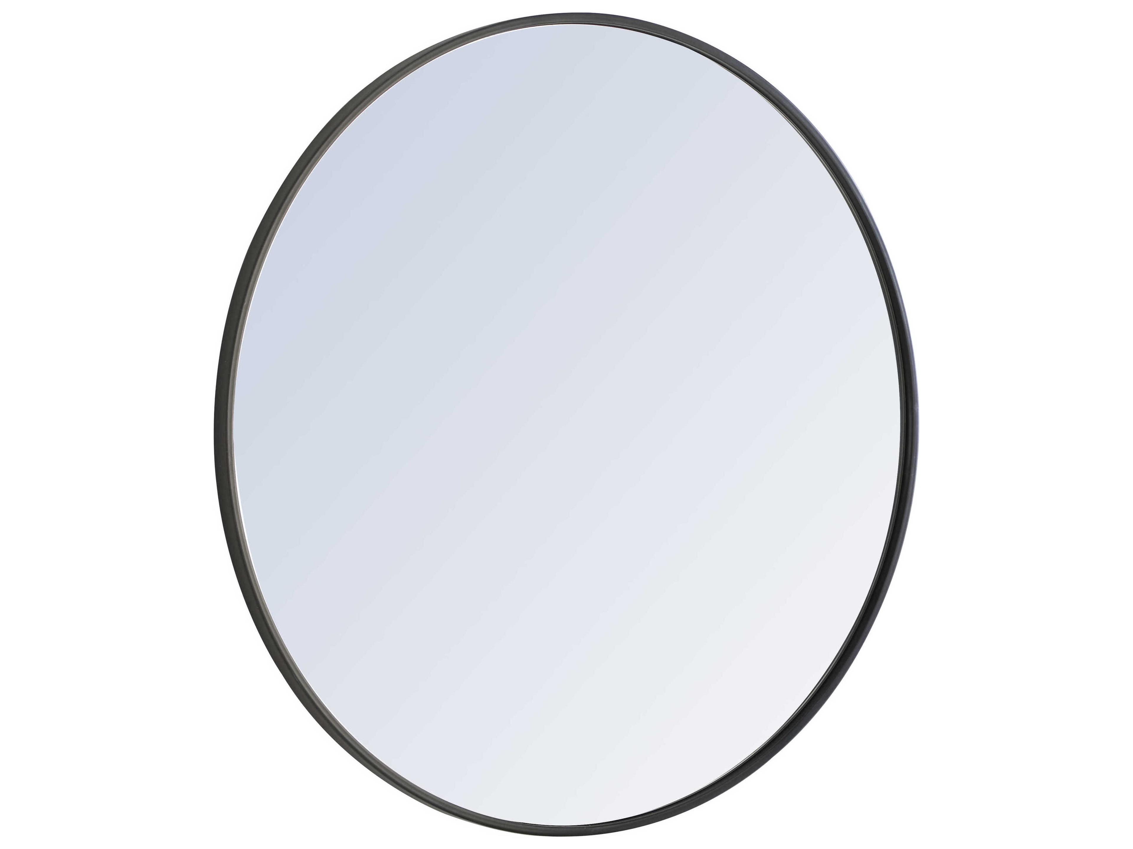 Elegant Lighting Eternity Black Round Wall Mirror