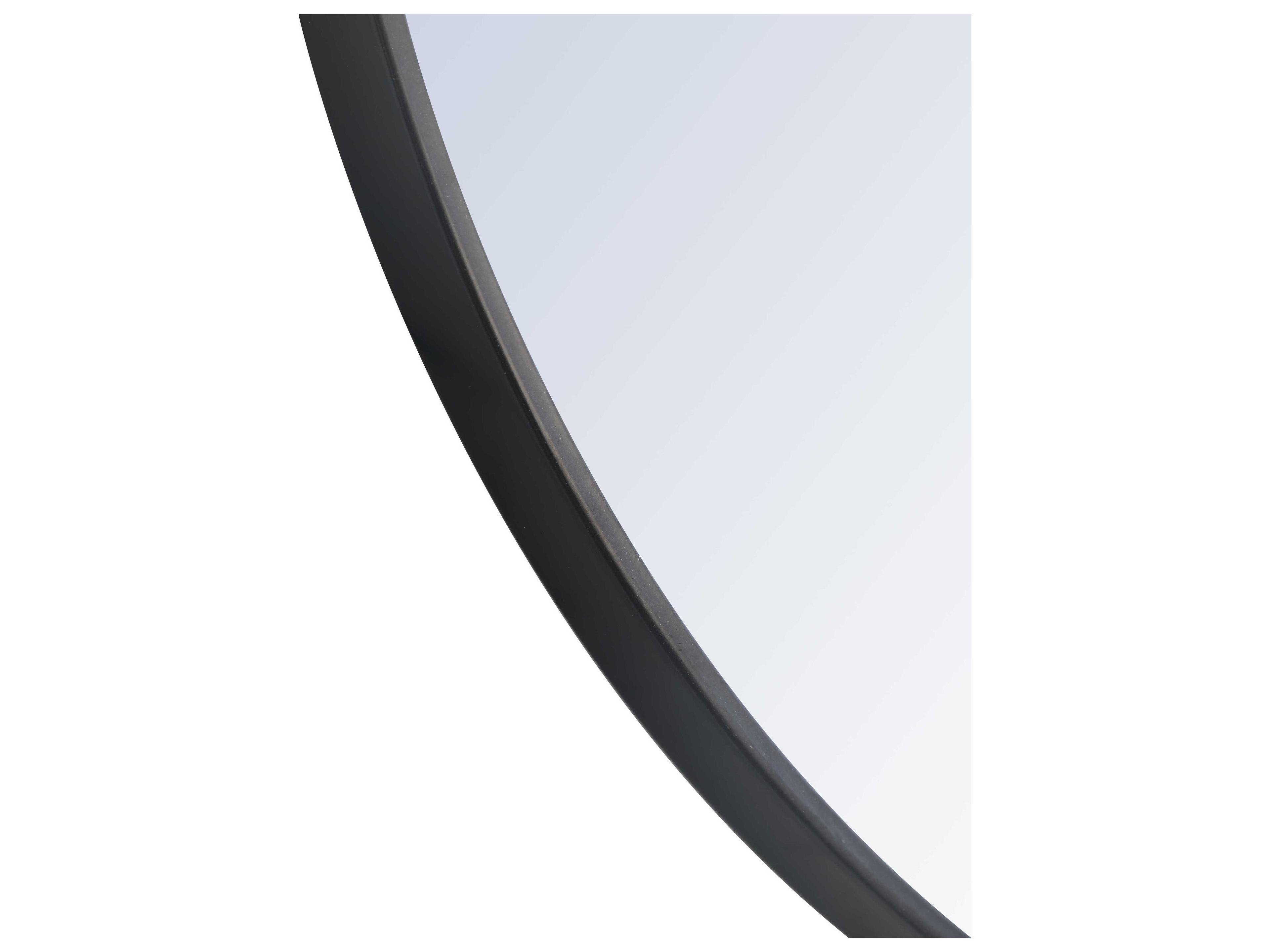 Elegant Lighting Eternity Black Round Wall Mirror