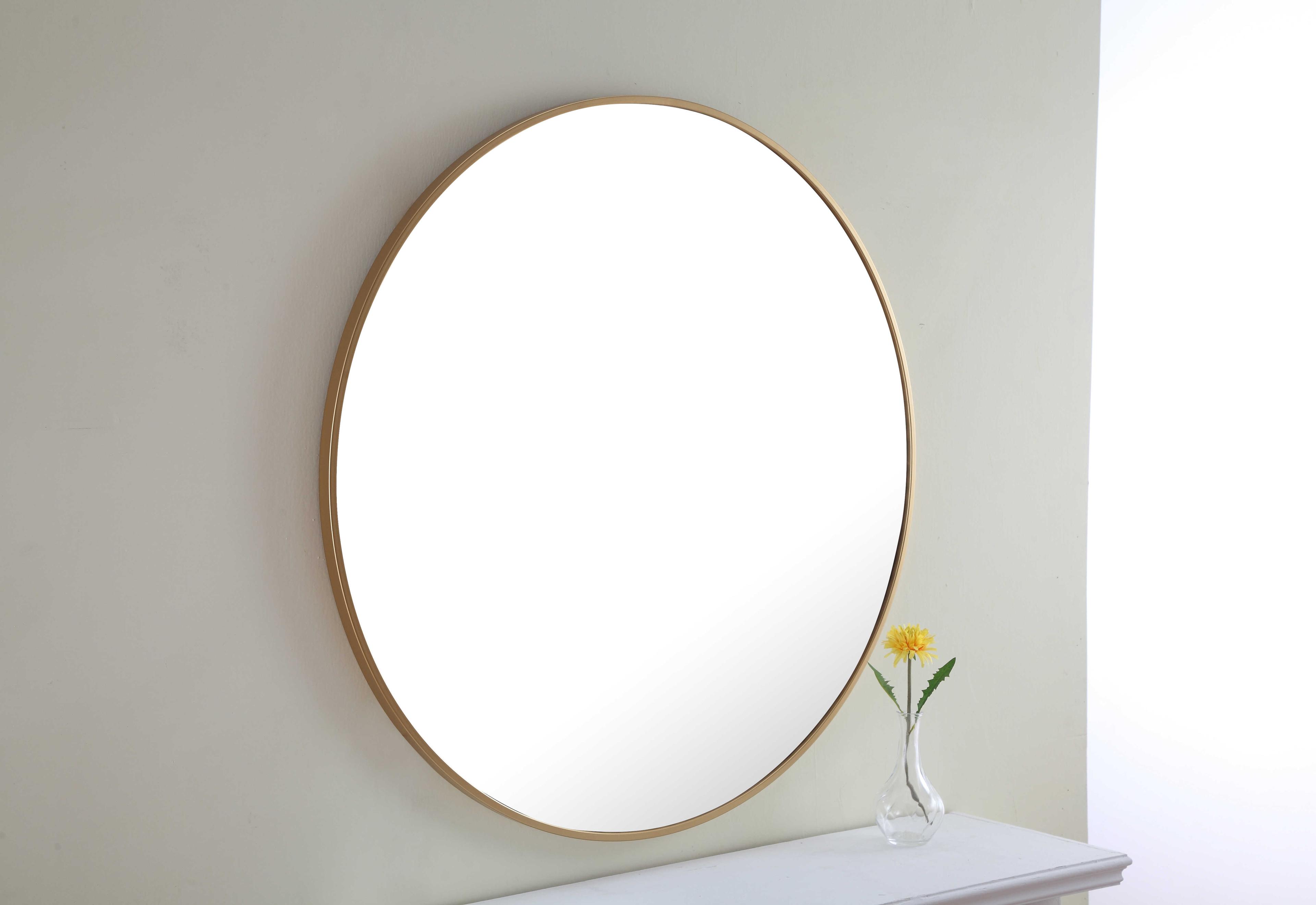 Elegant Lighting Eternity Brass Round Wall Mirror