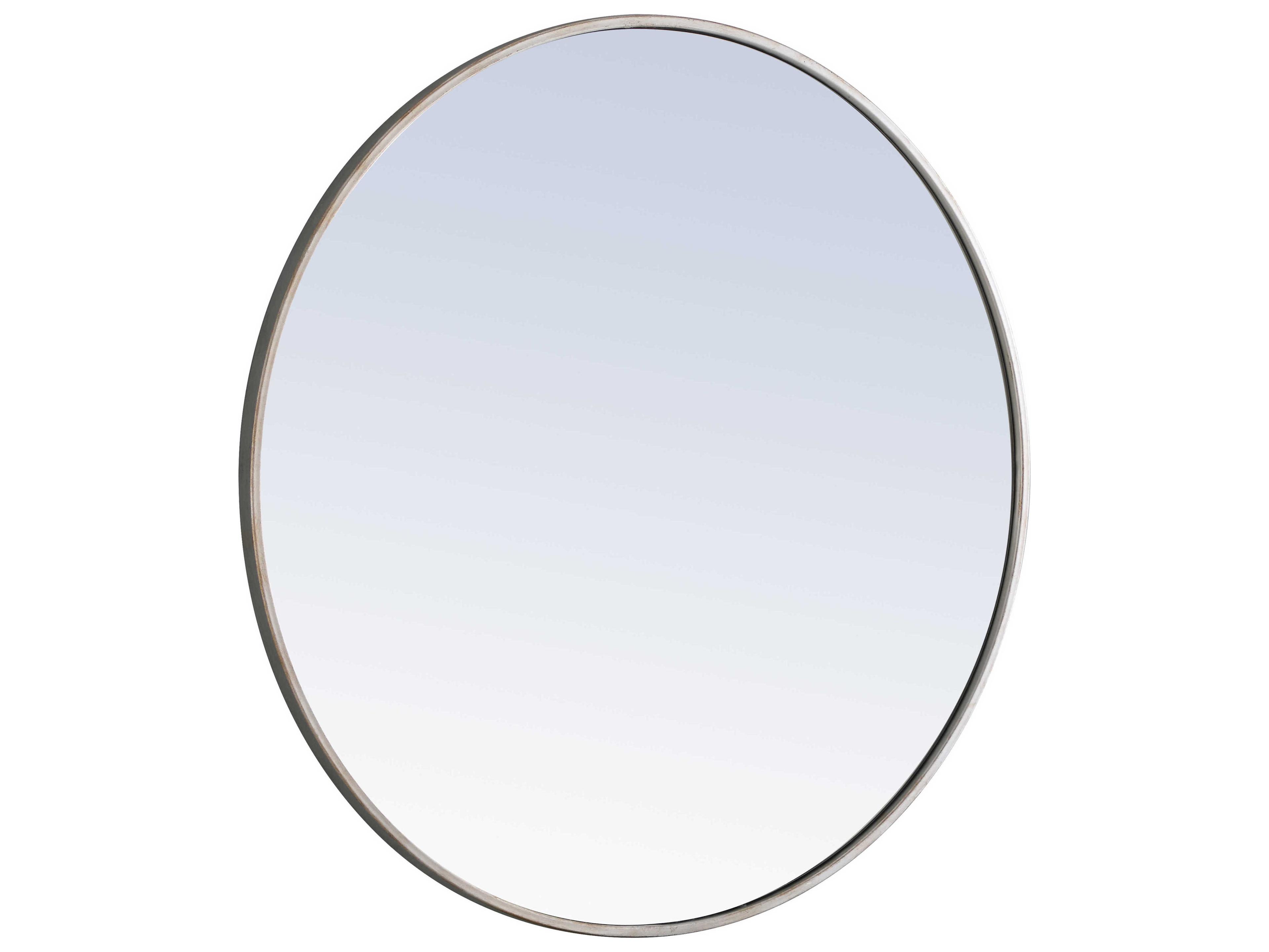 Elegant Lighting Eternity Silver Round Wall Mirror