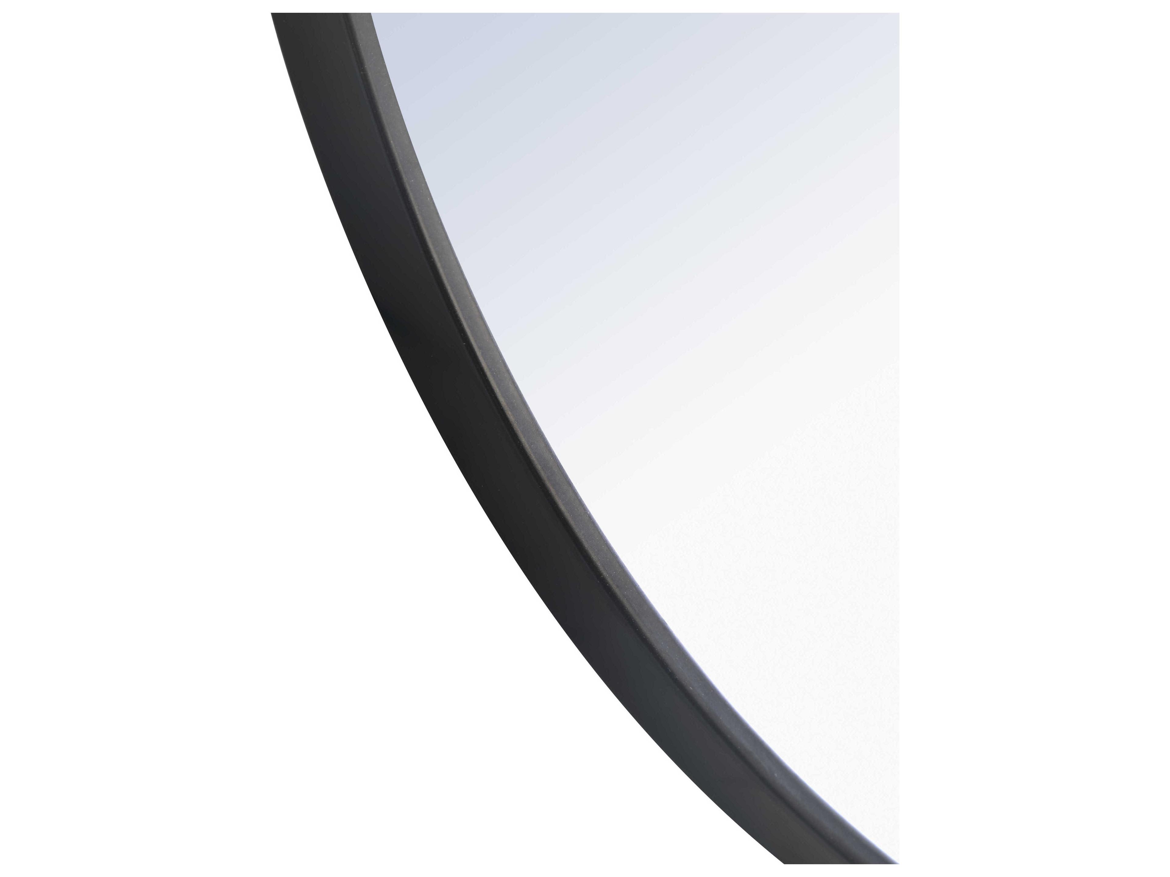 Elegant Lighting Eternity Black Round Wall Mirror