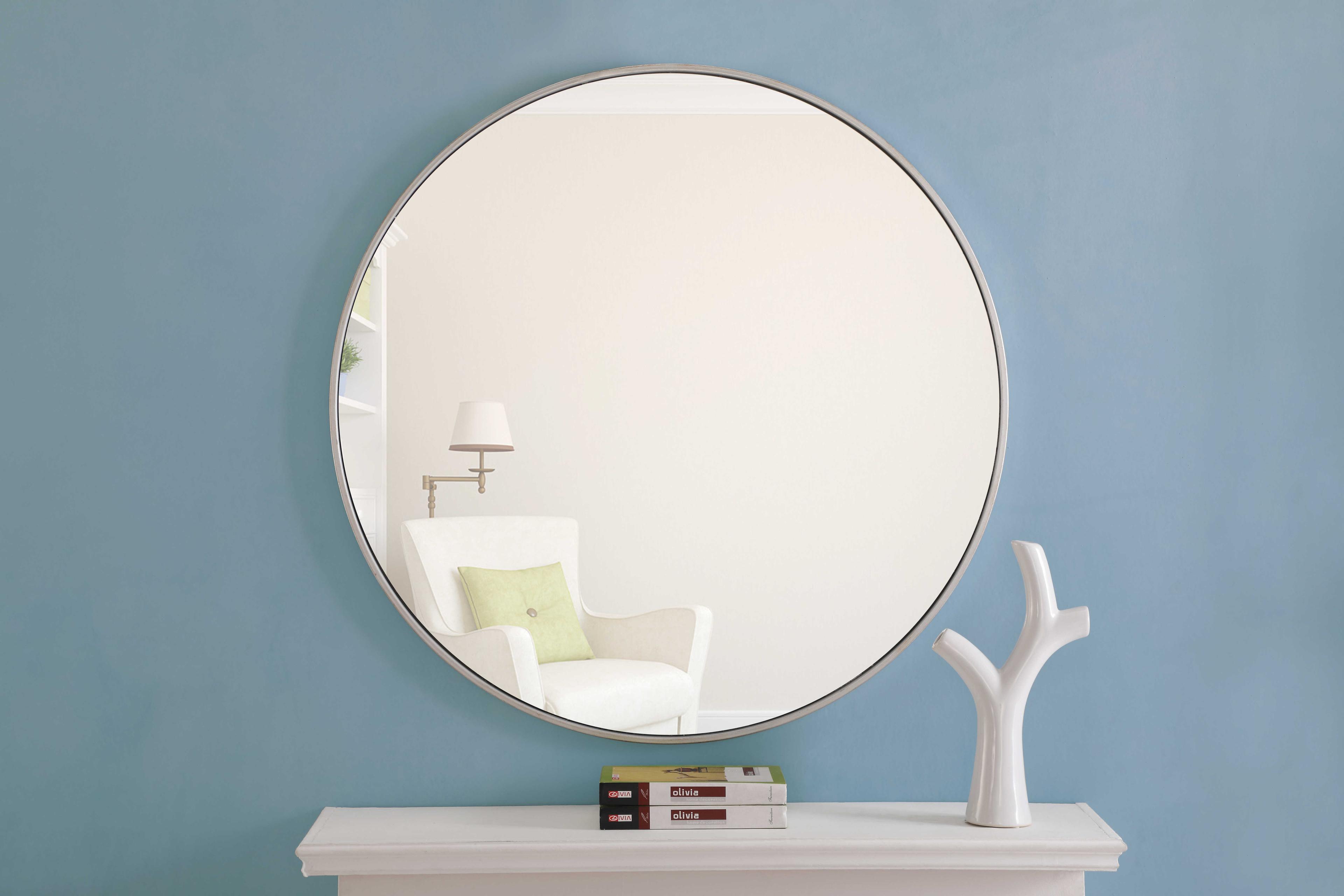 Elegant Lighting Eternity Silver Round Wall Mirror