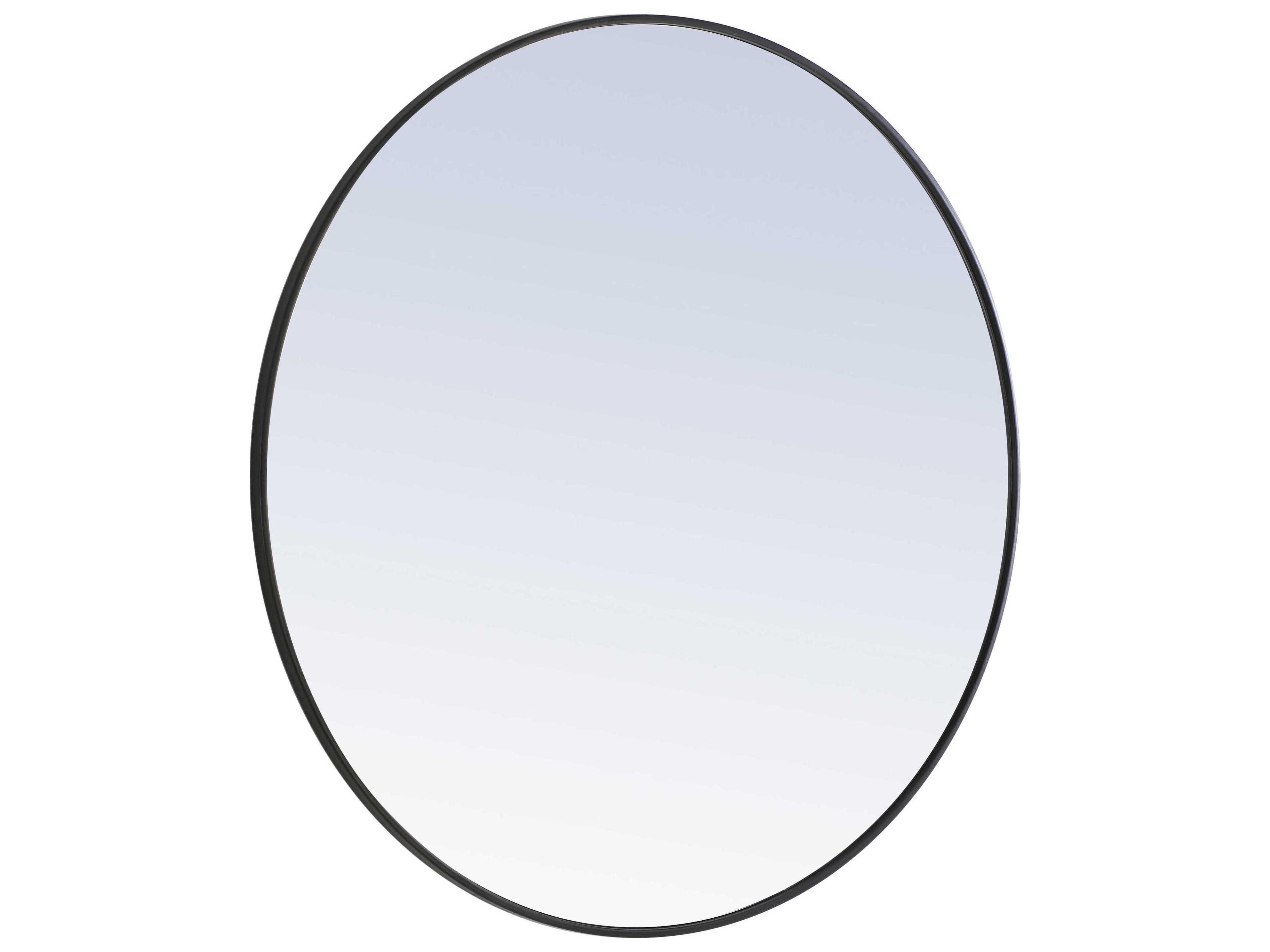Elegant Lighting Eternity Black Round Wall Mirror