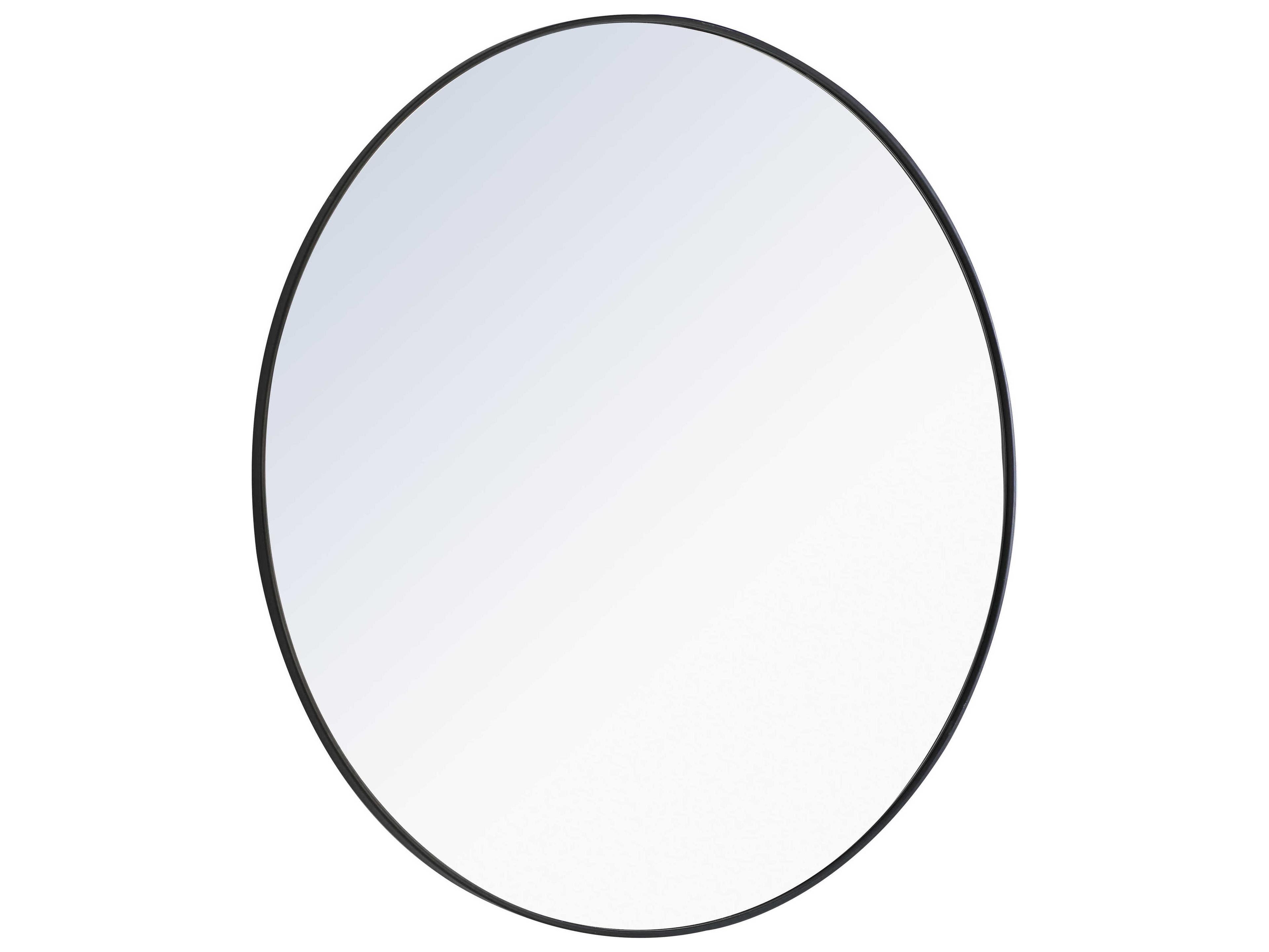 Elegant Lighting Eternity Black Round Wall Mirror