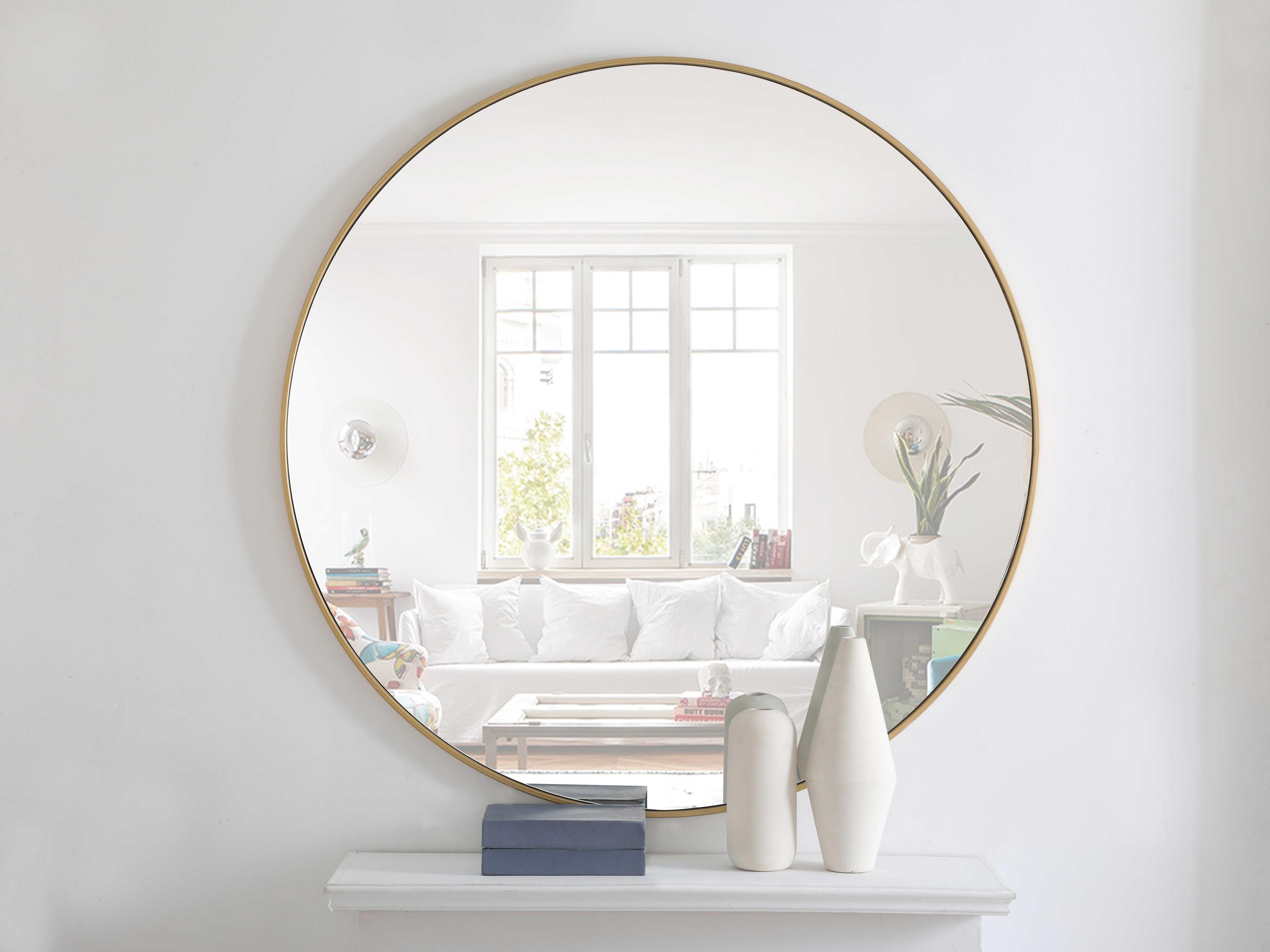 Elegant Lighting Eternity Brass Round Wall Mirror