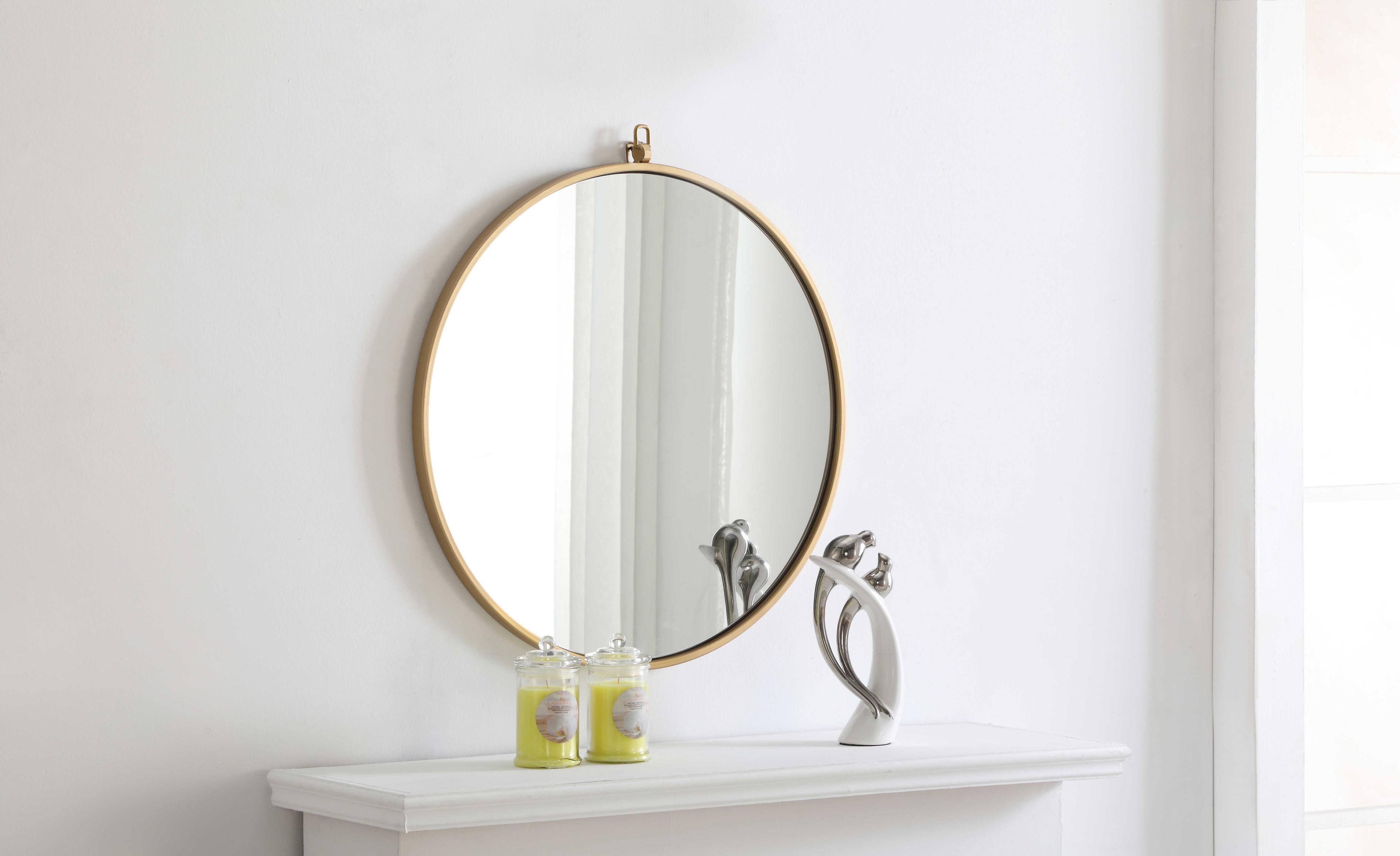 Elegant Lighting Eternity Brass Round Wall Mirror