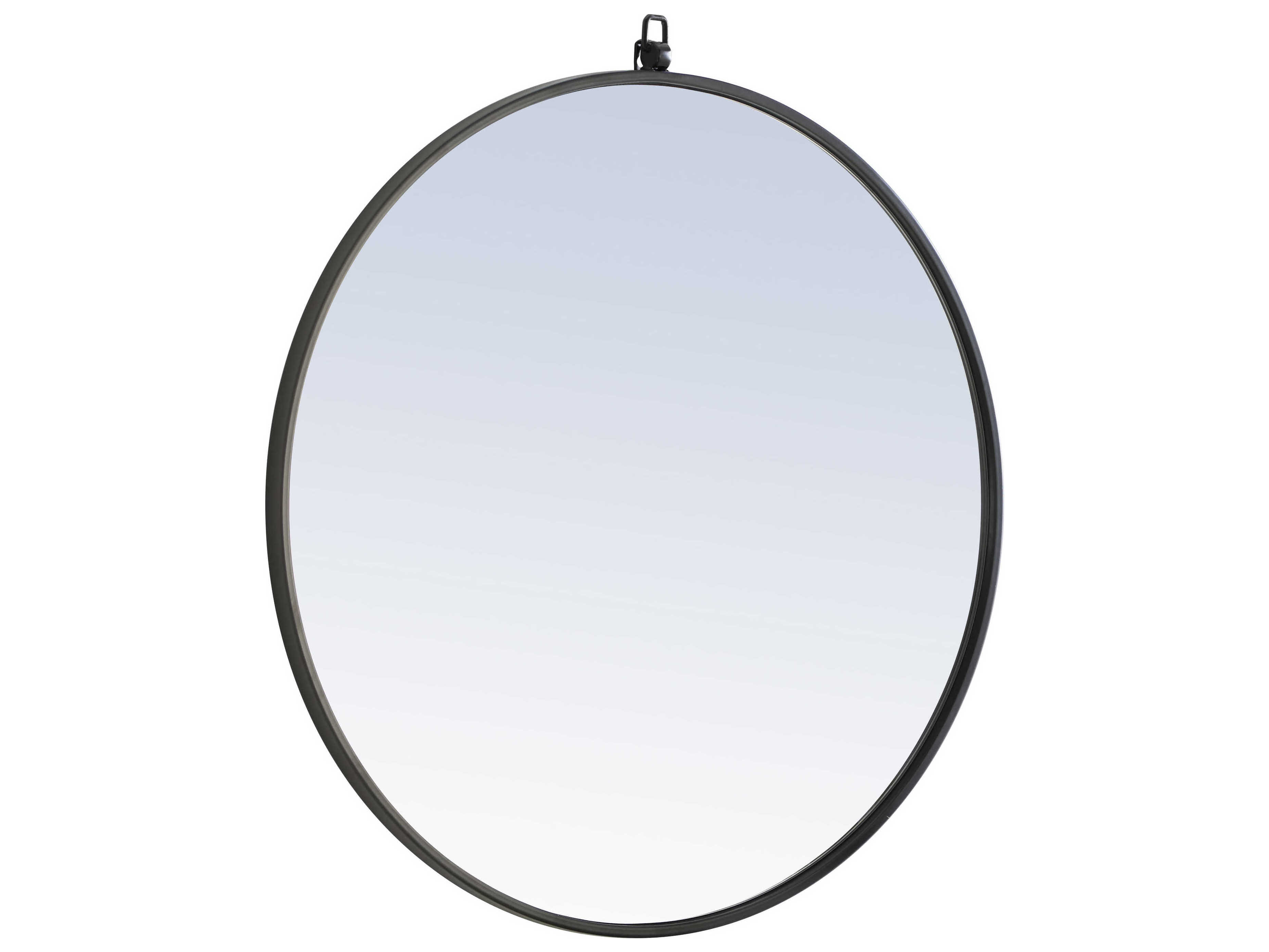 Elegant Lighting Eternity Black Round Wall Mirror