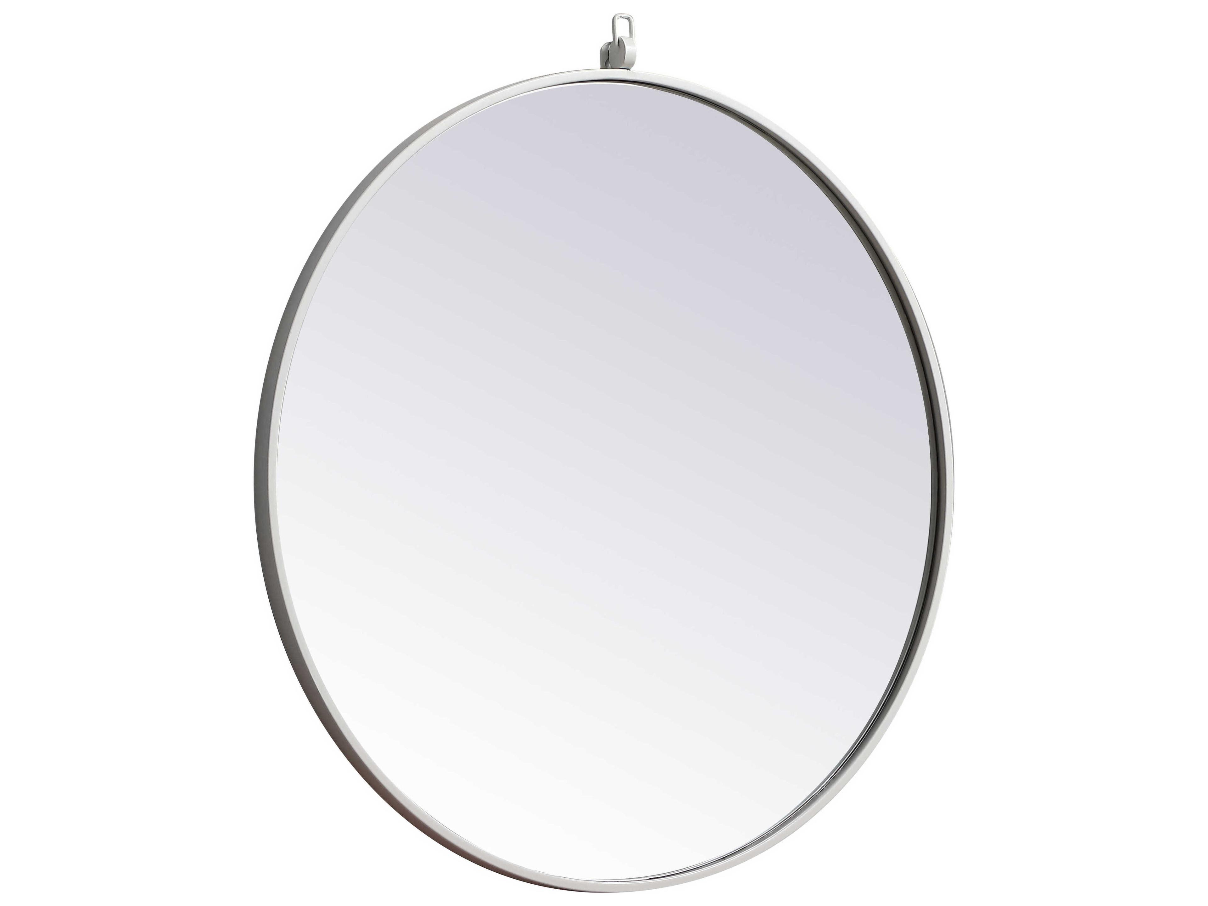 Elegant Lighting Eternity White Round Wall Mirror