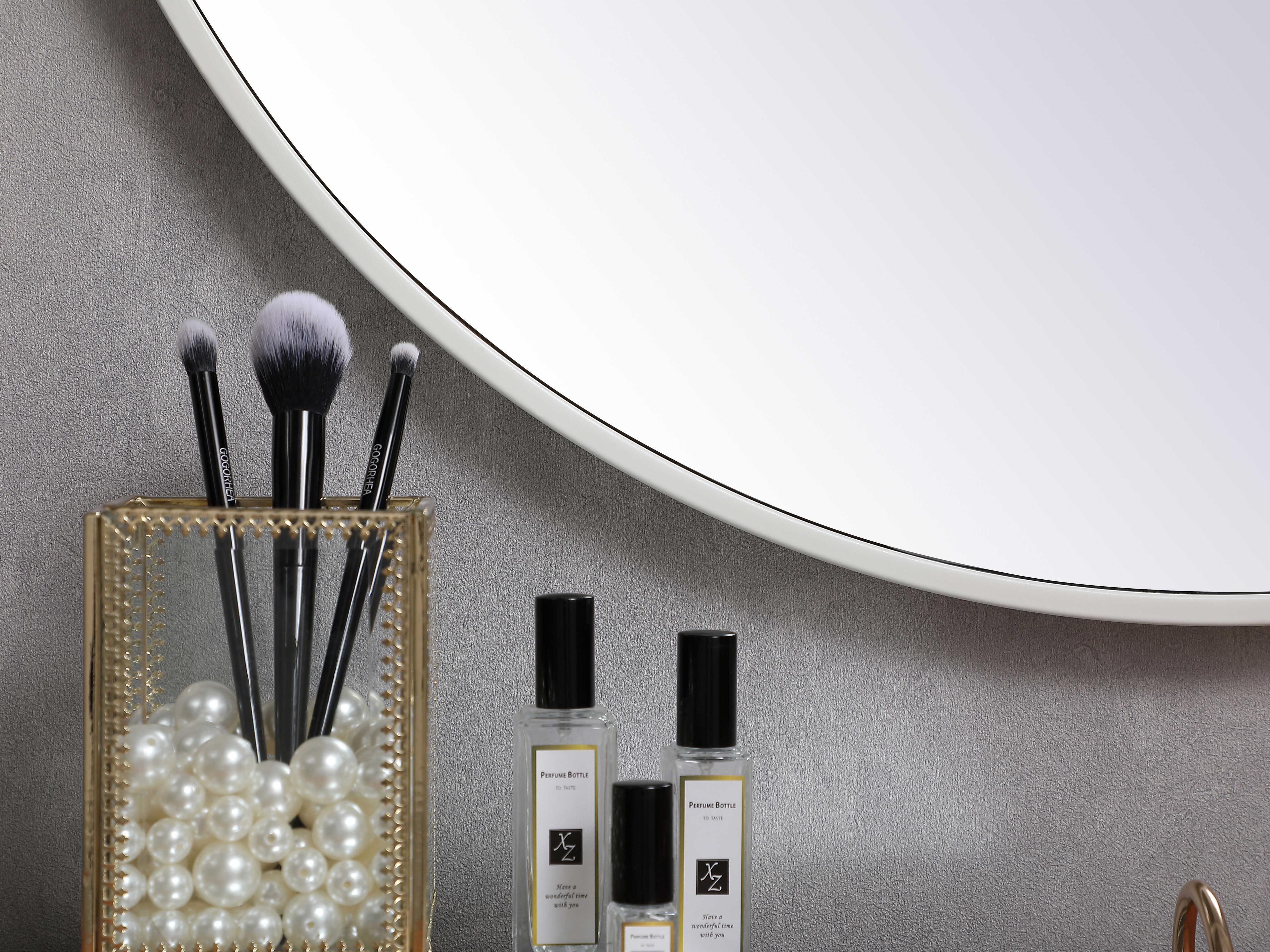 Elegant Lighting Eternity White Round Wall Mirror