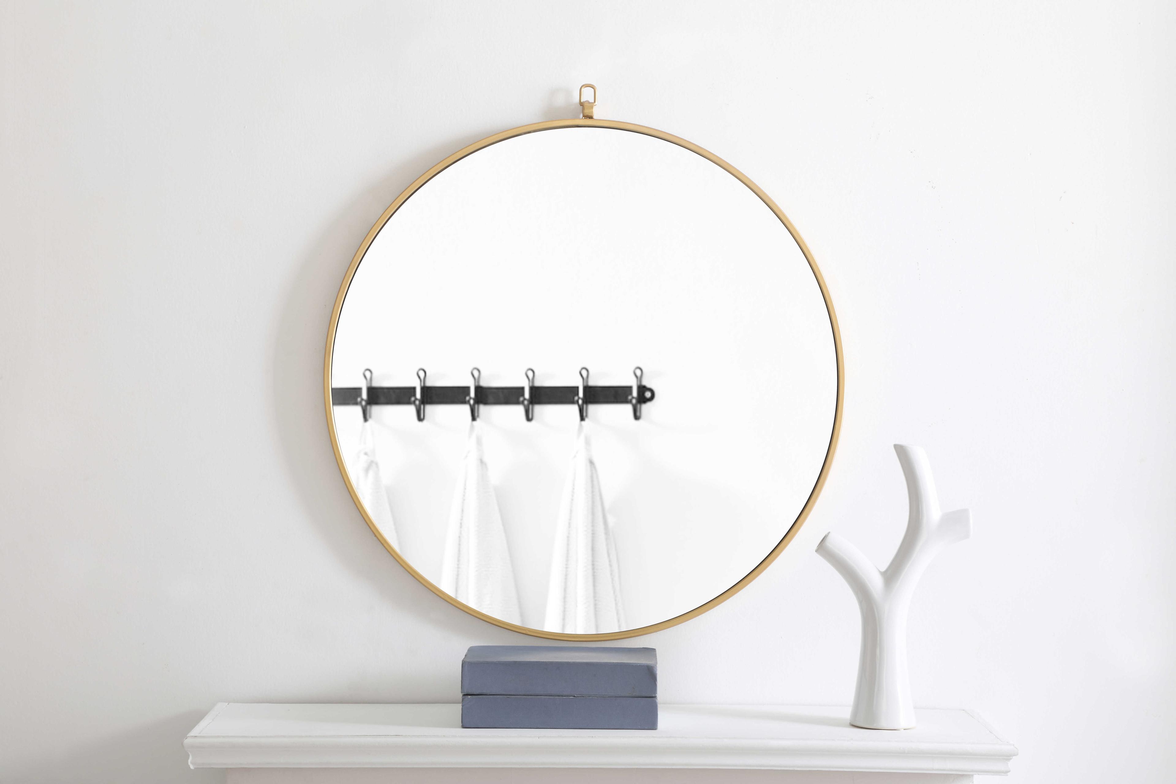 Elegant Lighting Eternity Brass Round Wall Mirror