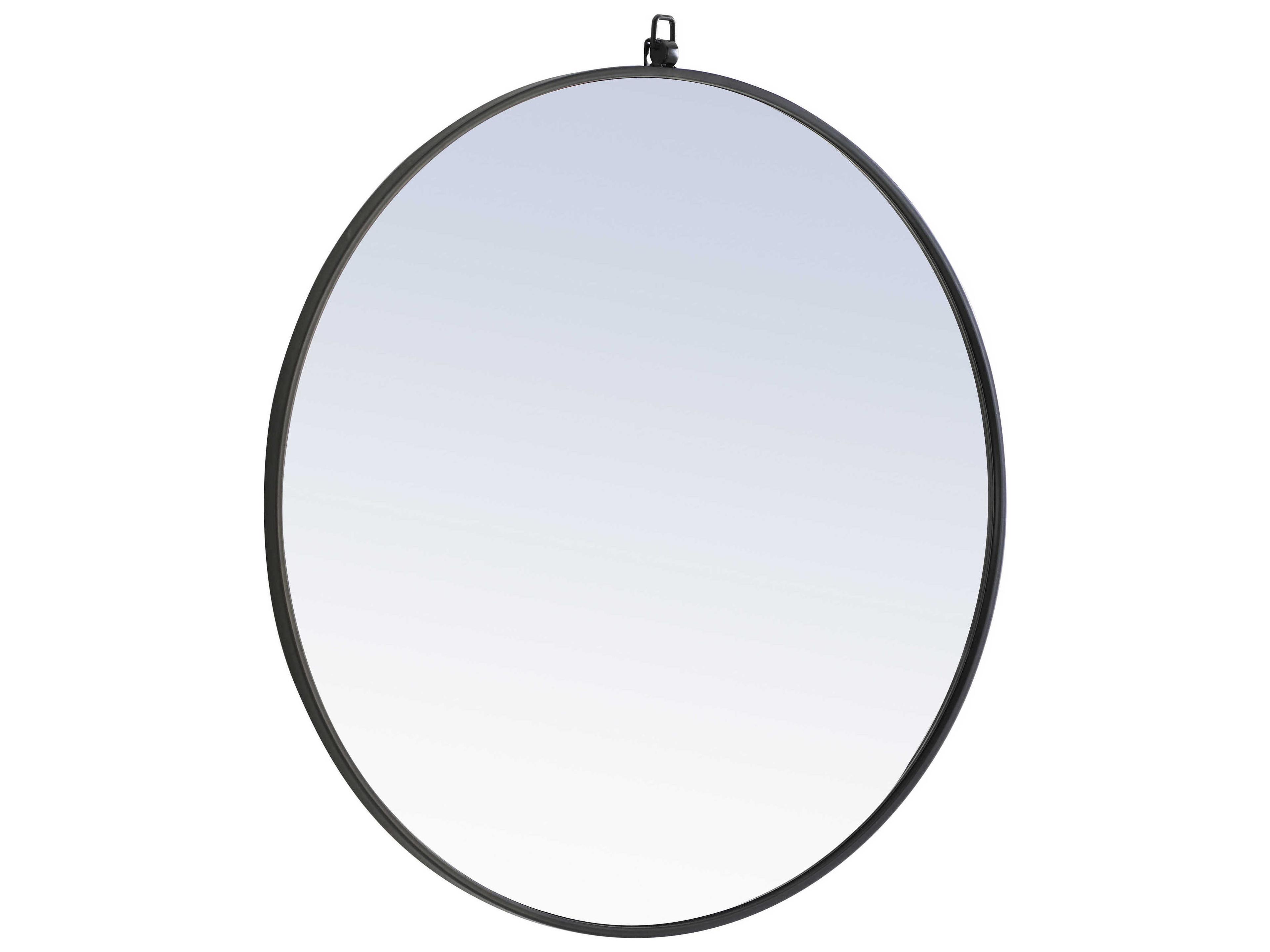 Elegant Lighting Eternity Black Round Wall Mirror