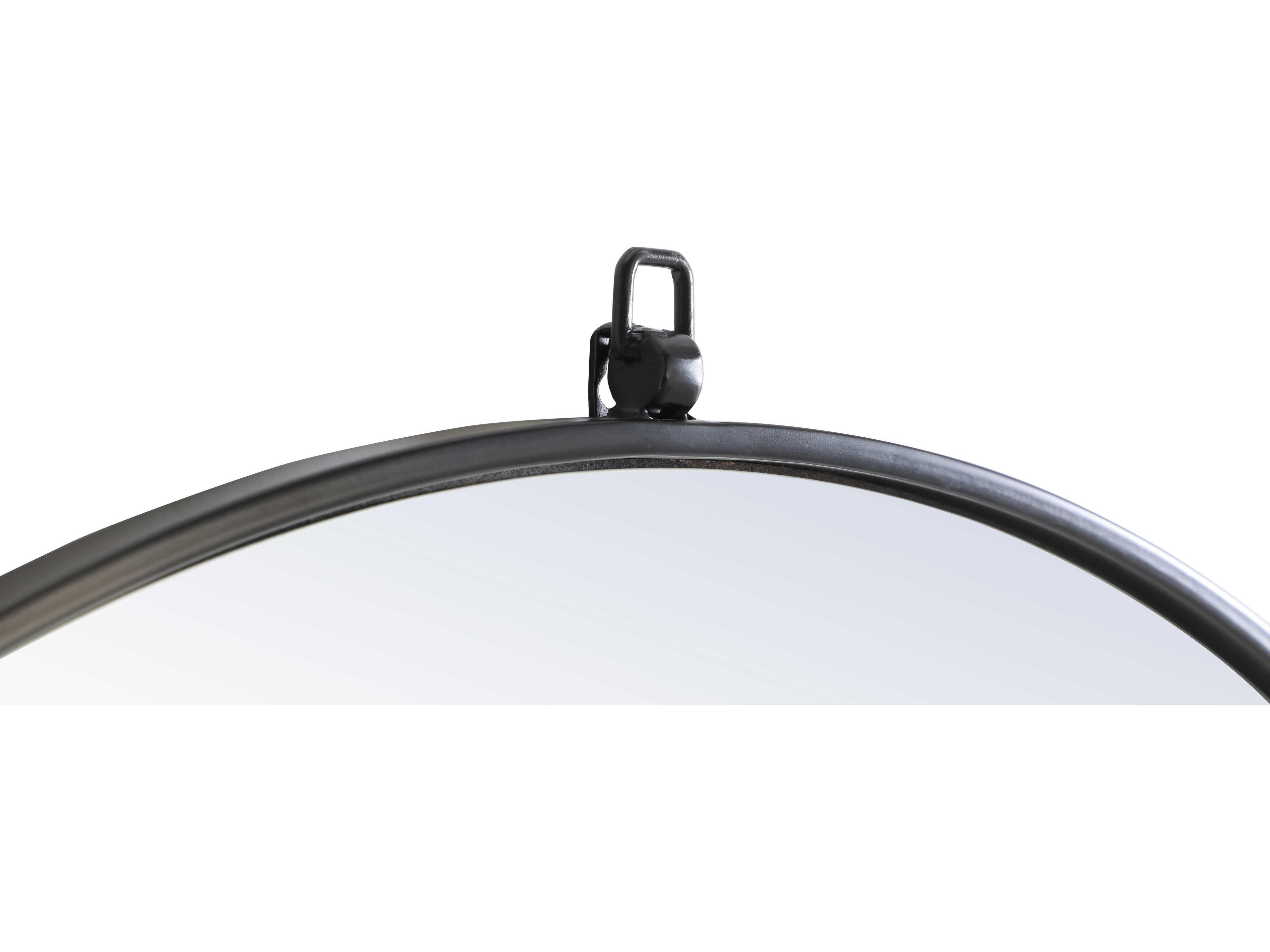 Elegant Lighting Eternity Black Round Wall Mirror