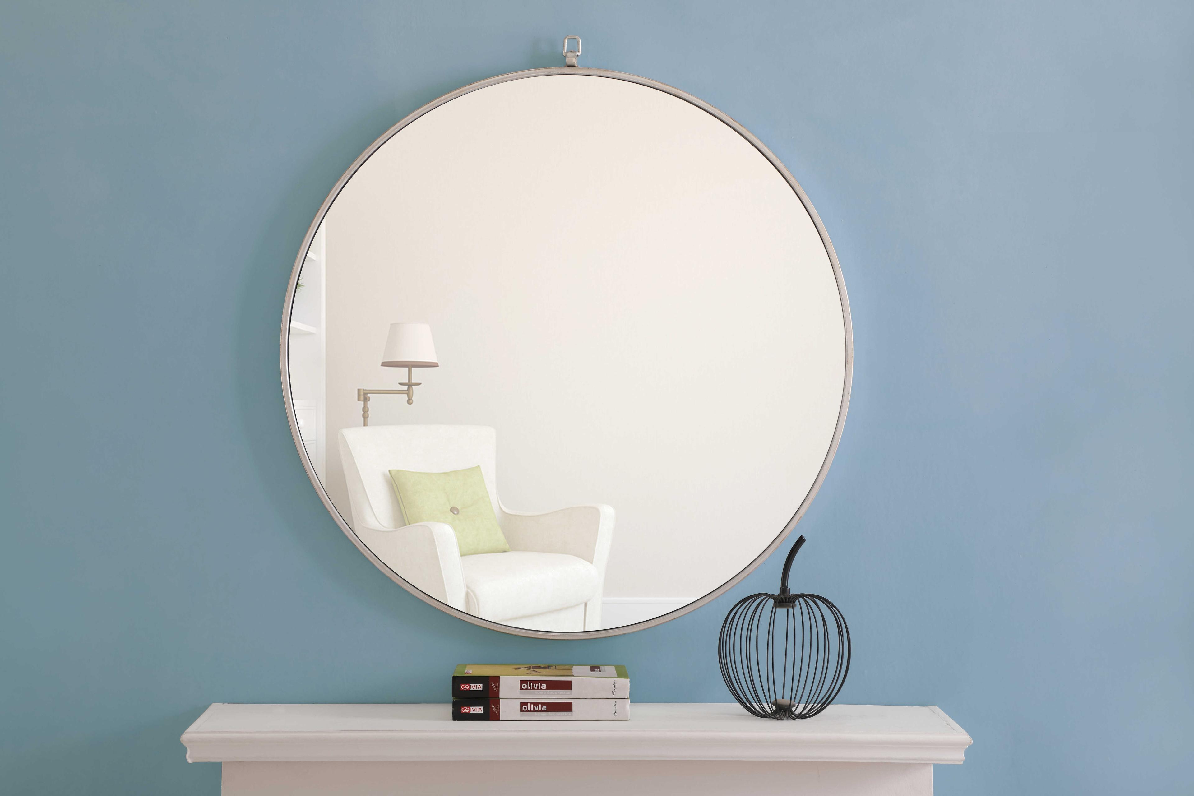 Elegant Lighting Eternity Silver Round Wall Mirror