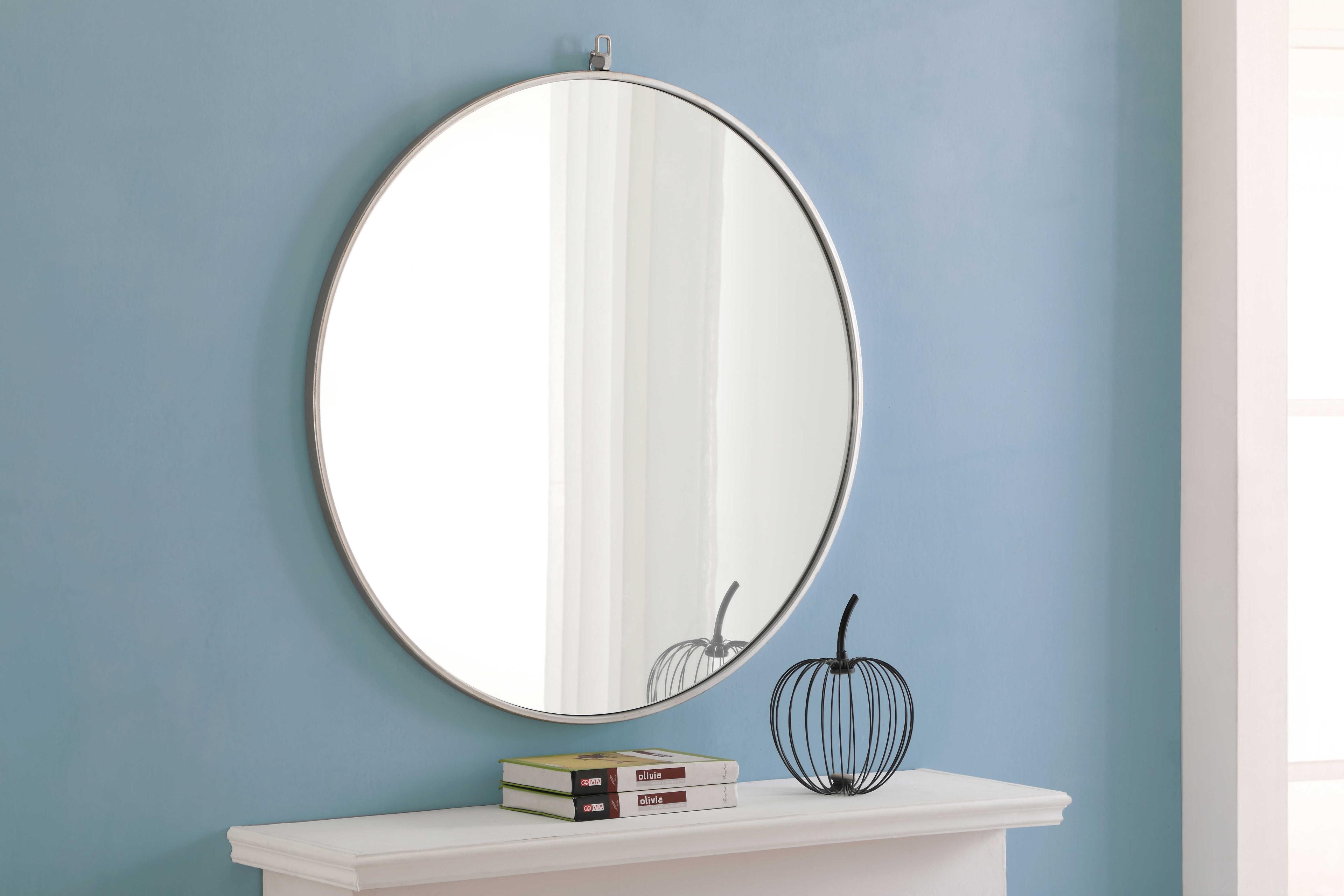 Elegant Lighting Eternity Silver Round Wall Mirror
