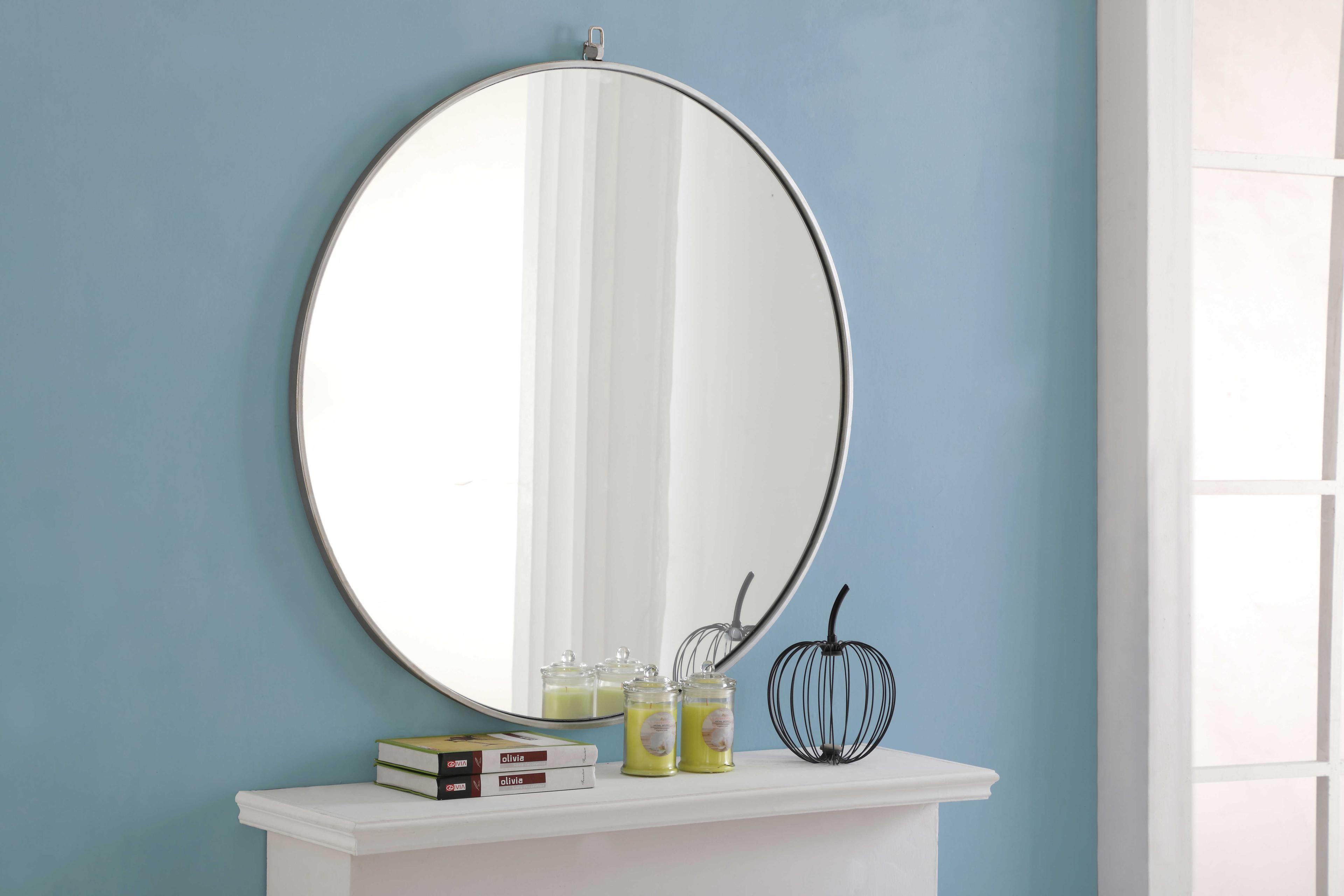 Elegant Lighting Eternity Silver Round Wall Mirror