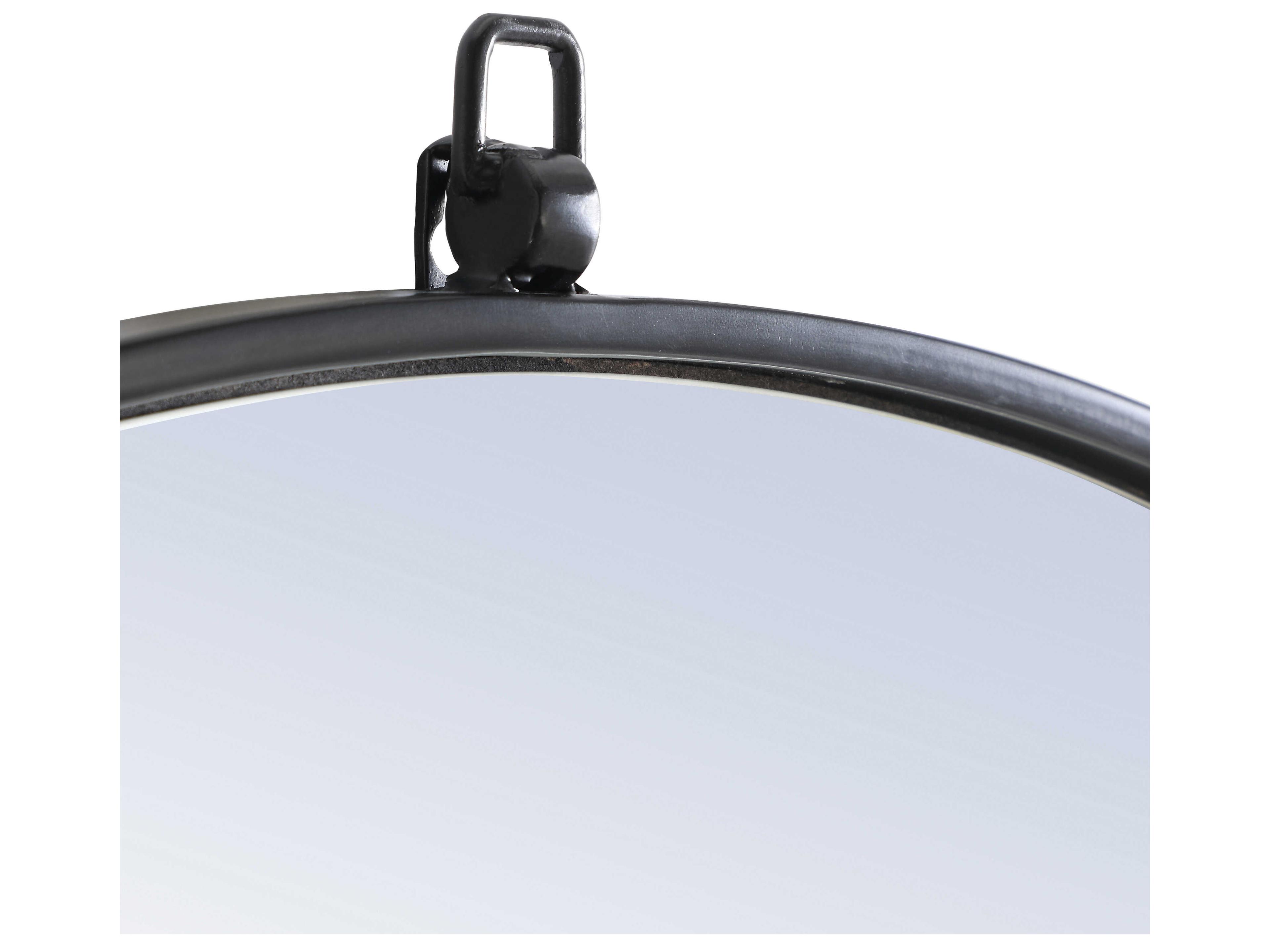 Elegant Lighting Eternity Black Round Wall Mirror