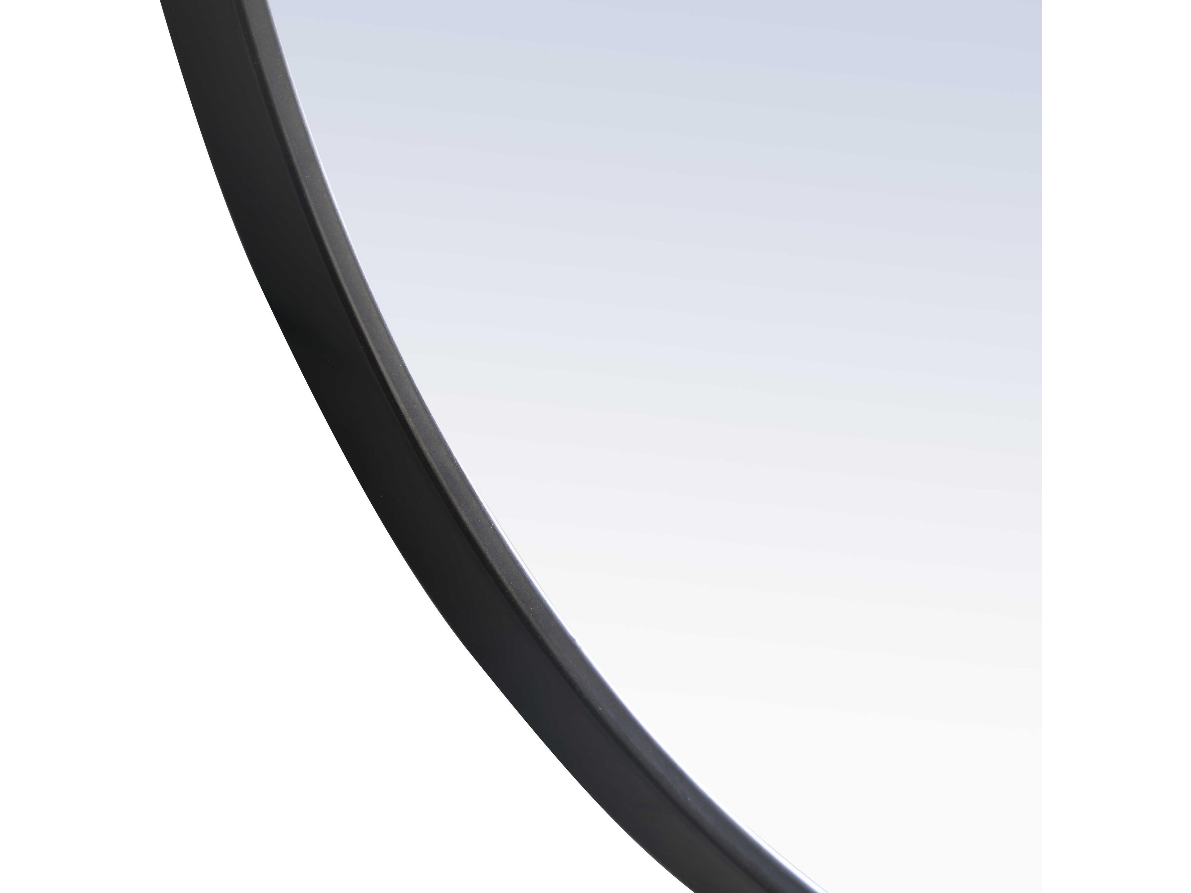 Elegant Lighting Eternity Black Round Wall Mirror