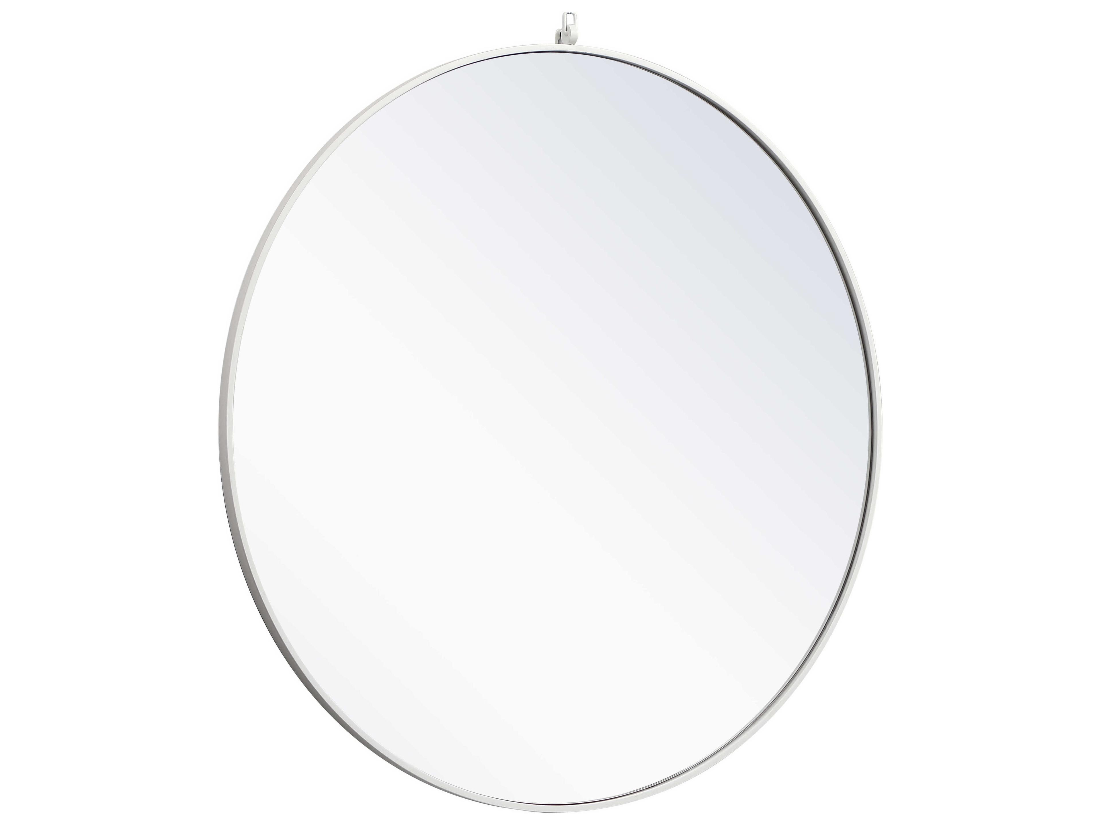 Elegant Lighting Eternity White Round Wall Mirror