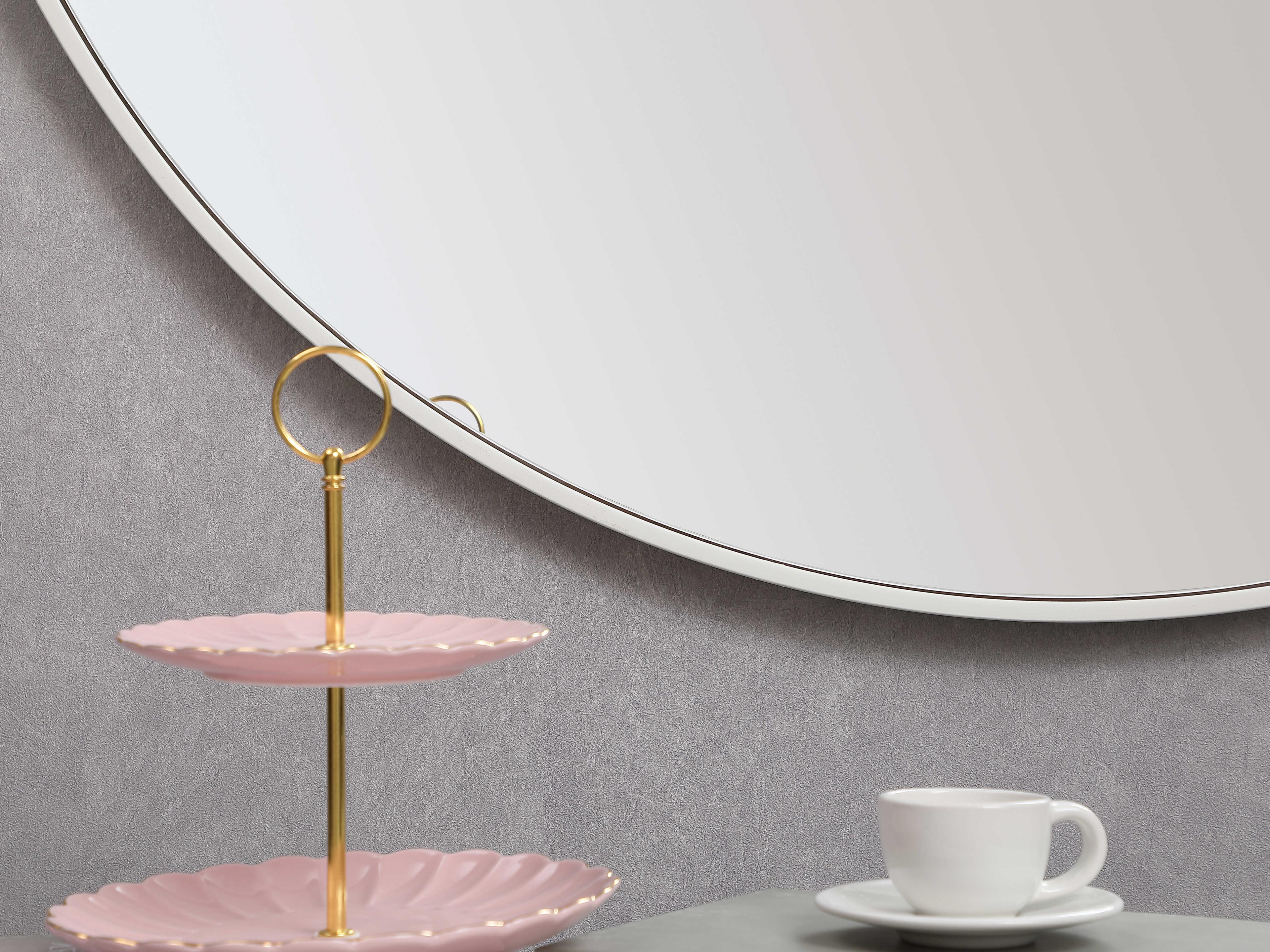 Elegant Lighting Eternity White Round Wall Mirror