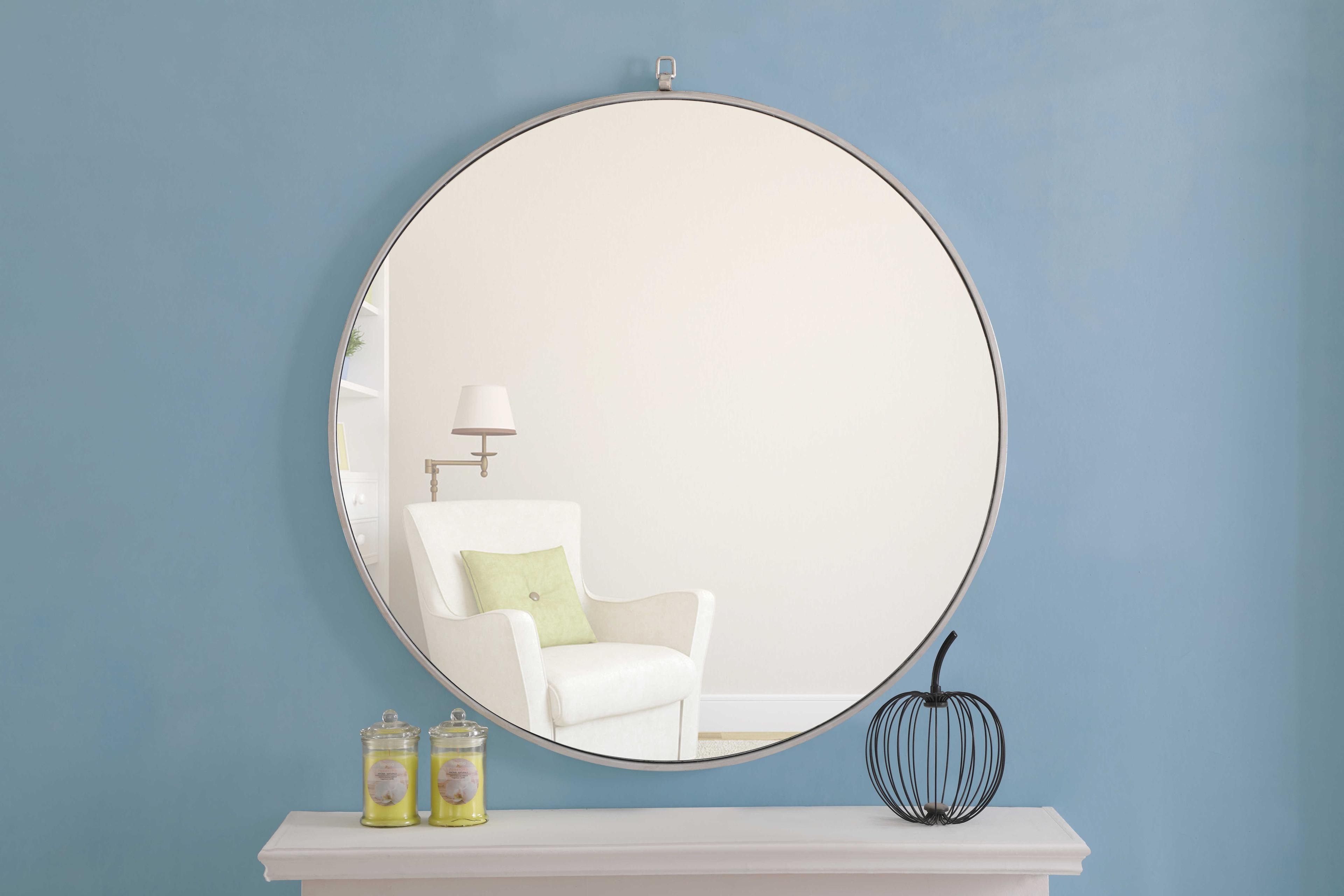 Elegant Lighting Eternity Silver Round Wall Mirror