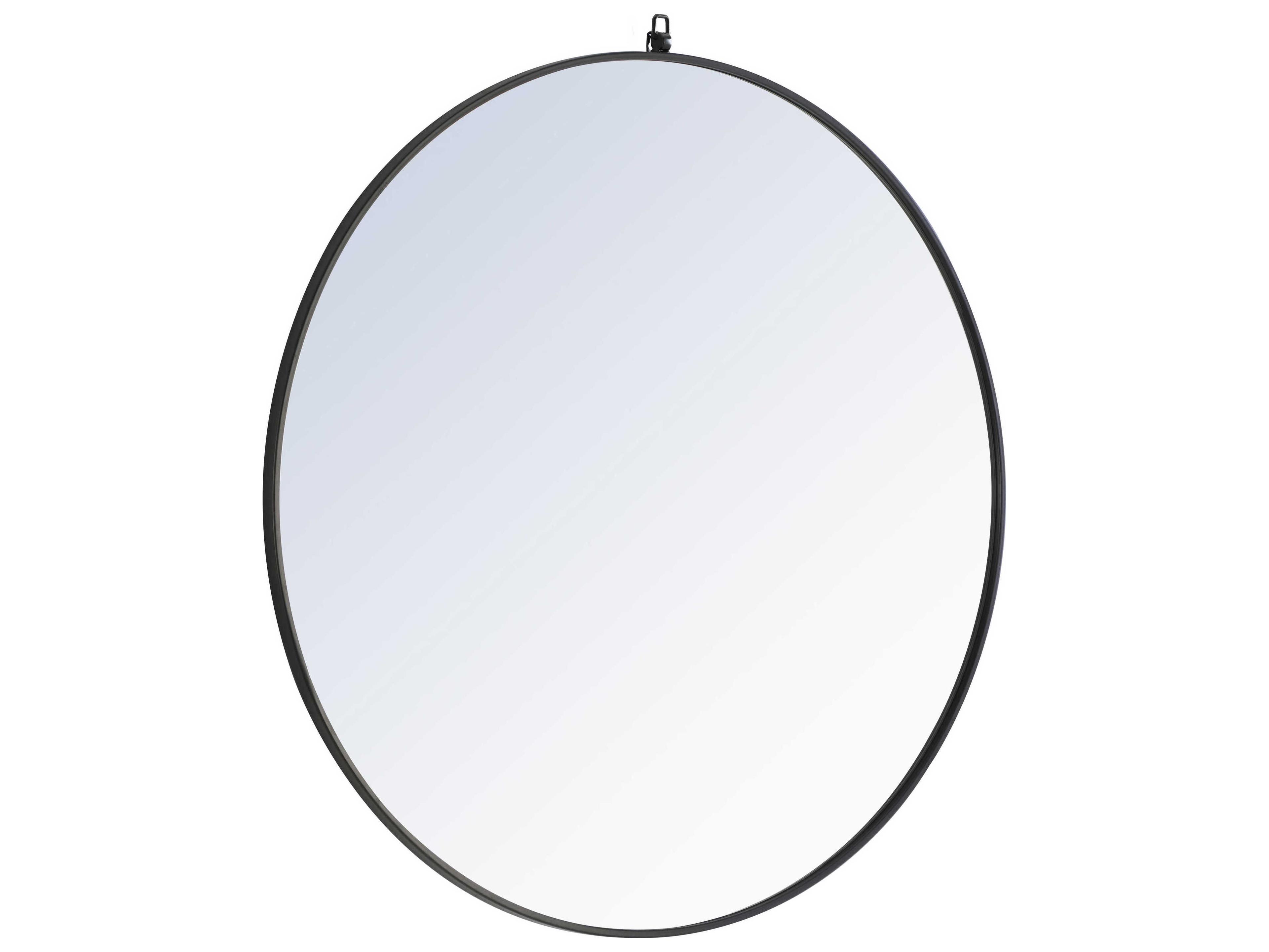 Elegant Lighting Eternity Black Round Wall Mirror