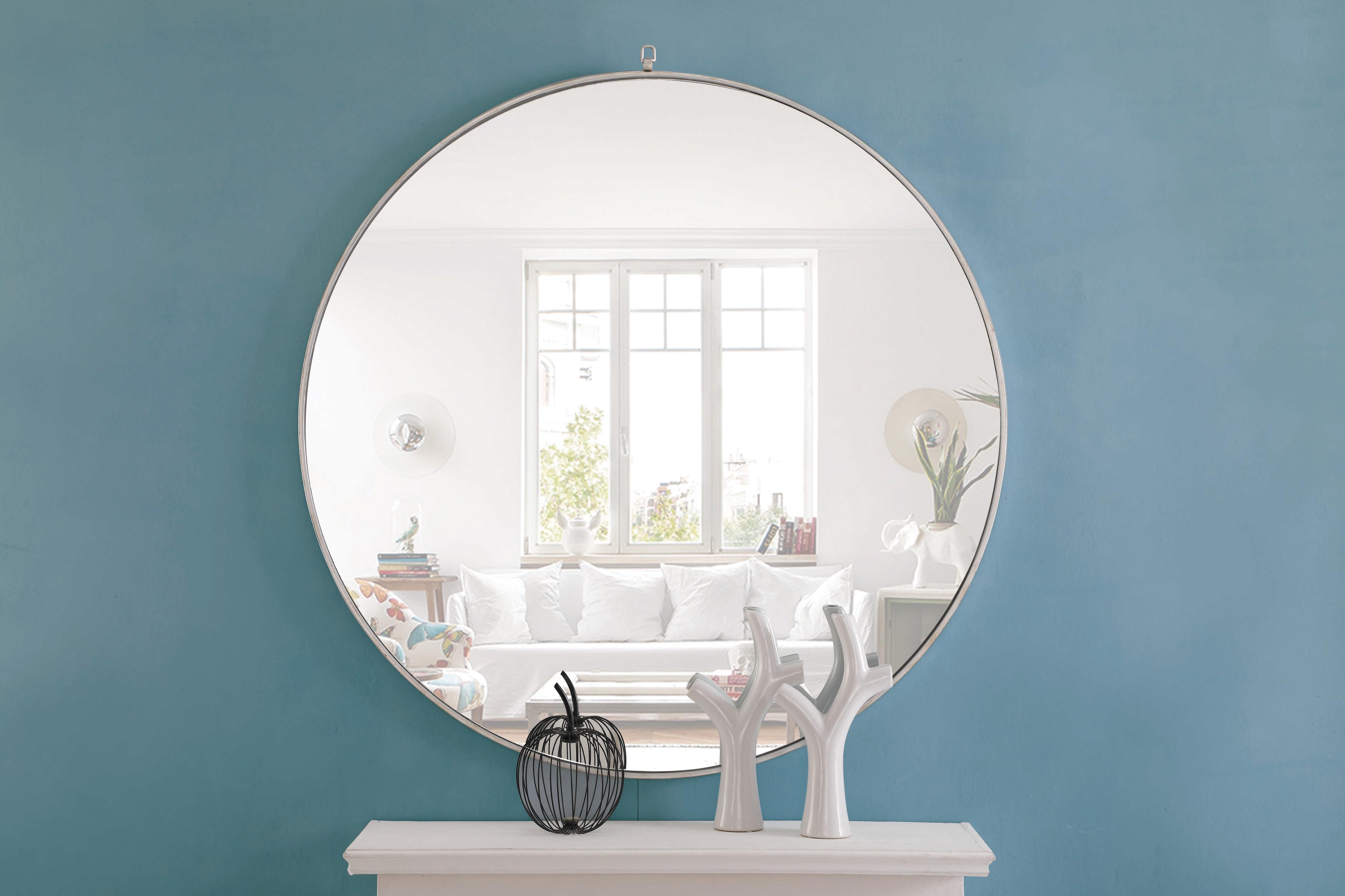 Elegant Lighting Eternity Silver Round Wall Mirror