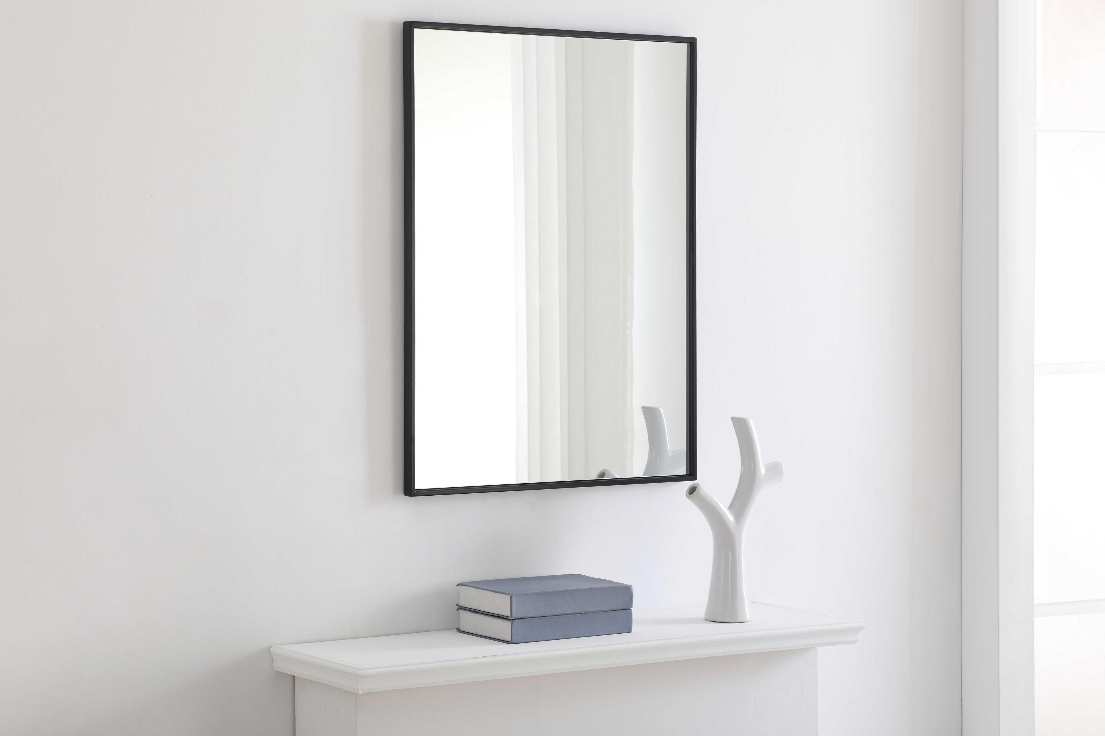 Elegant Lighting Eternity Black Rectangular Wall Mirror