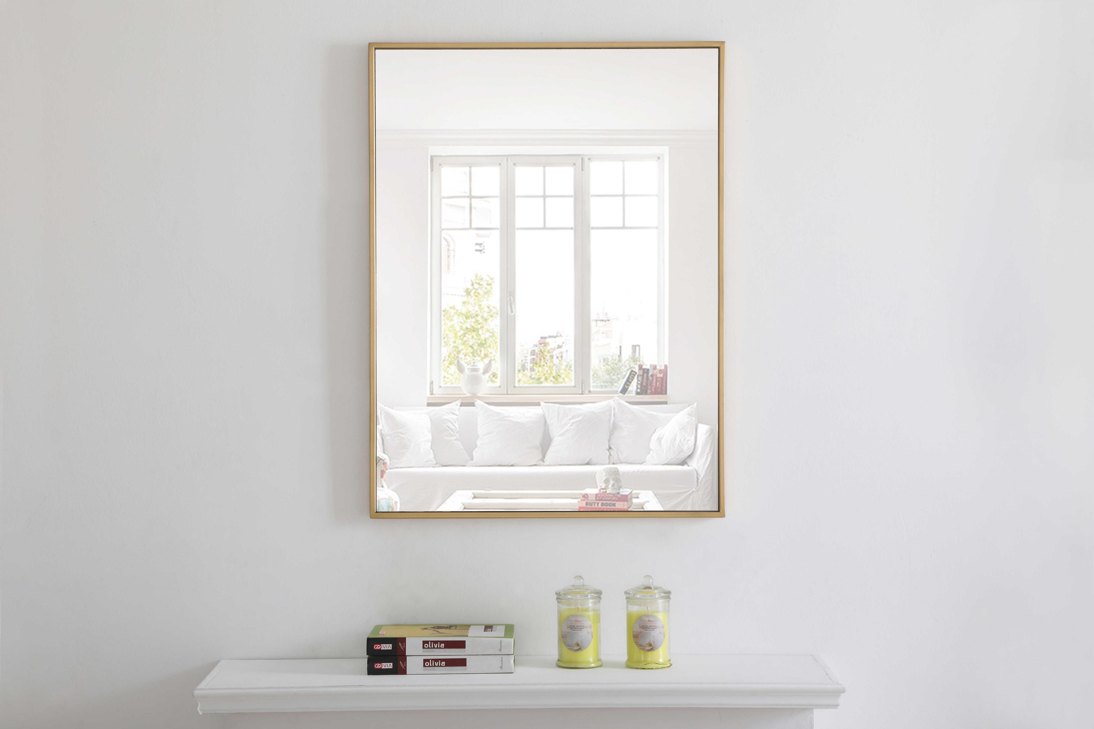 Elegant Lighting Eternity Brass Rectangular Wall Mirror