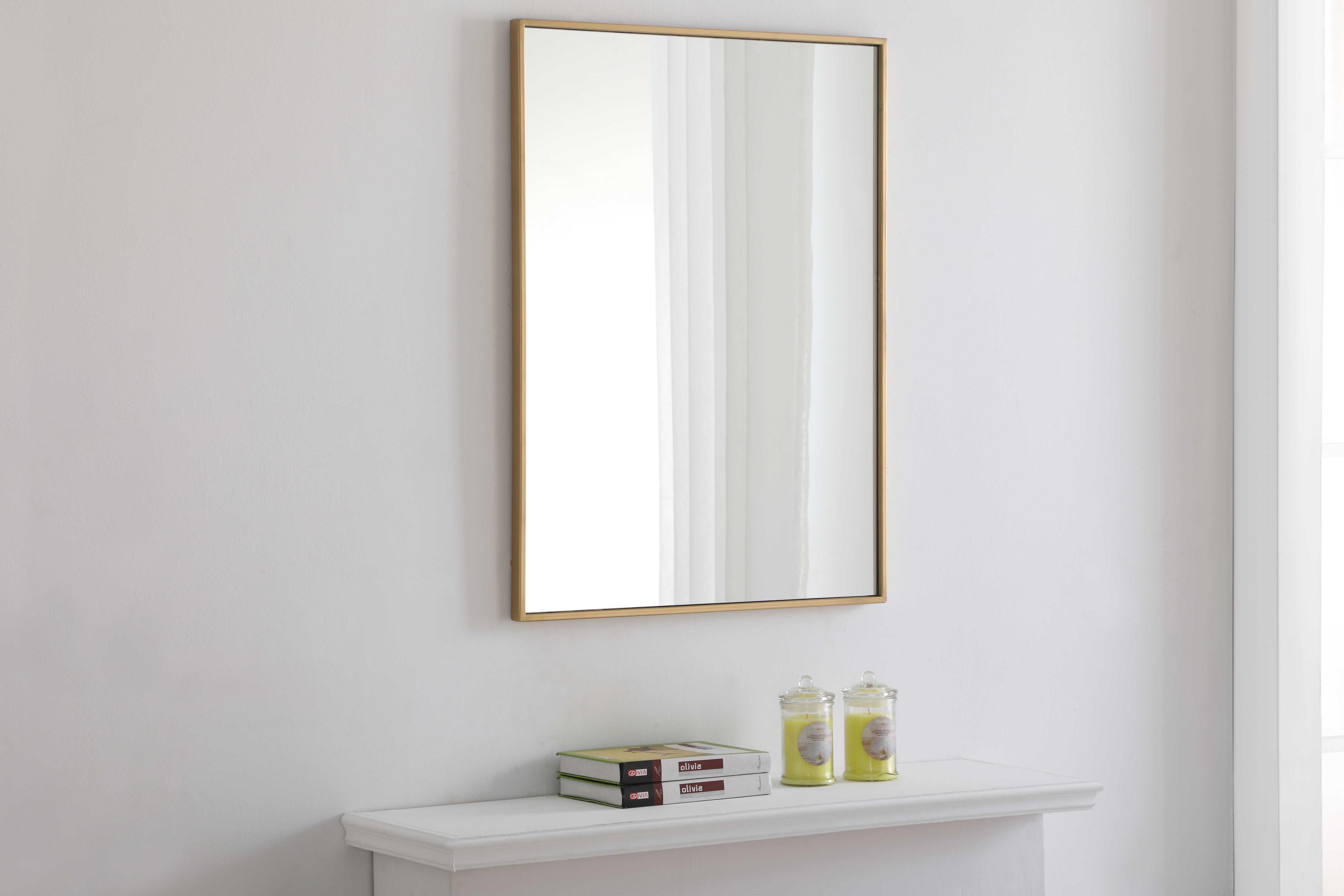 Elegant Lighting Eternity Brass Rectangular Wall Mirror