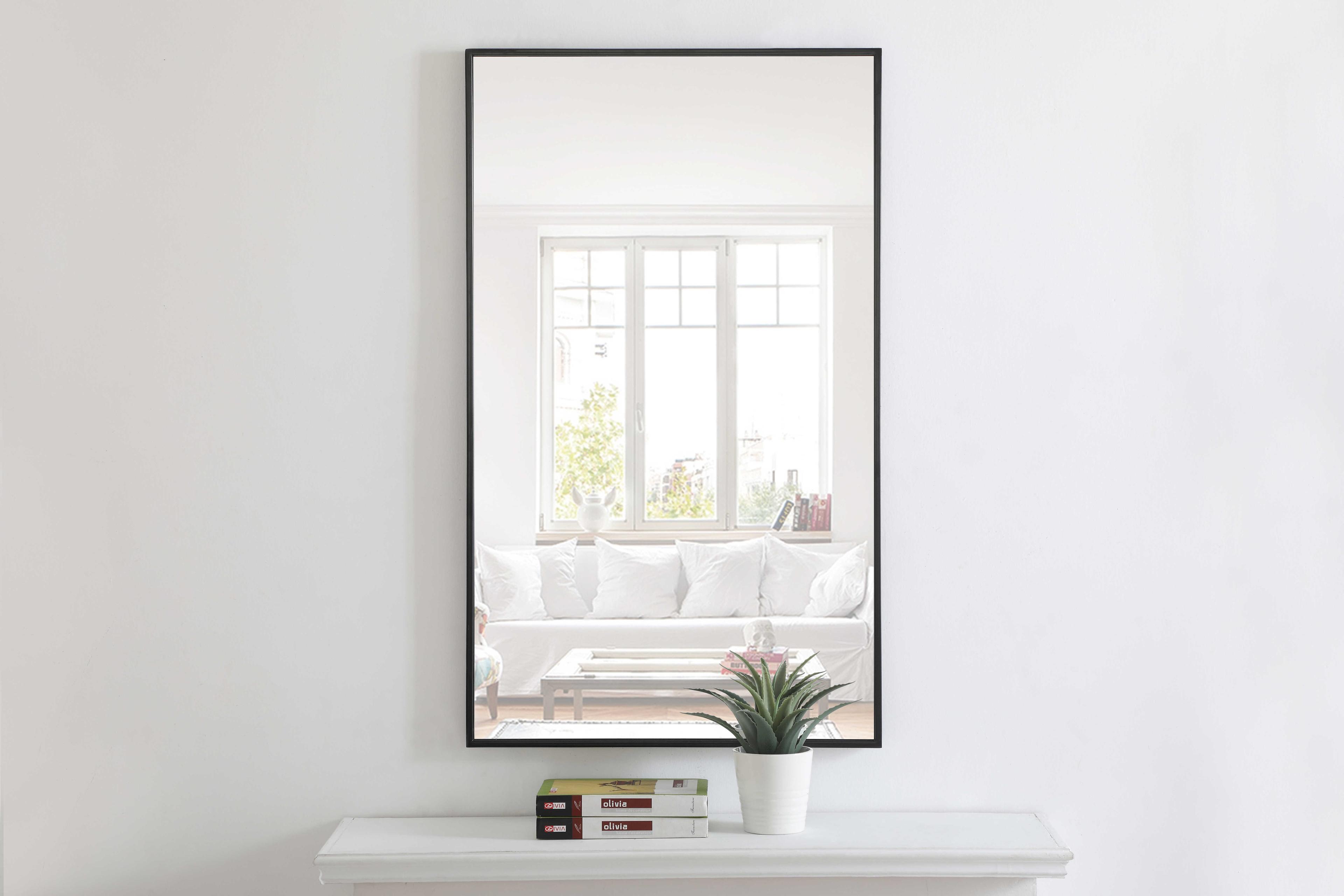 Elegant Lighting Eternity Black Rectangular Wall Mirror