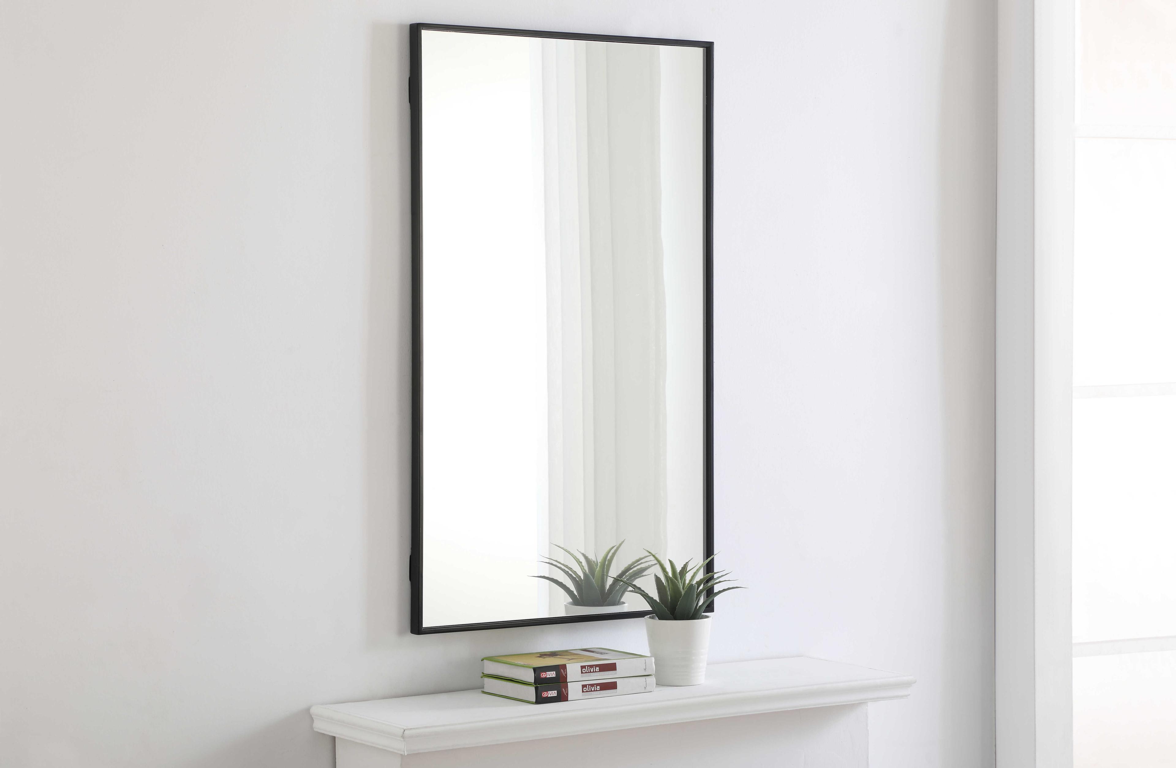 Elegant Lighting Eternity Black Rectangular Wall Mirror