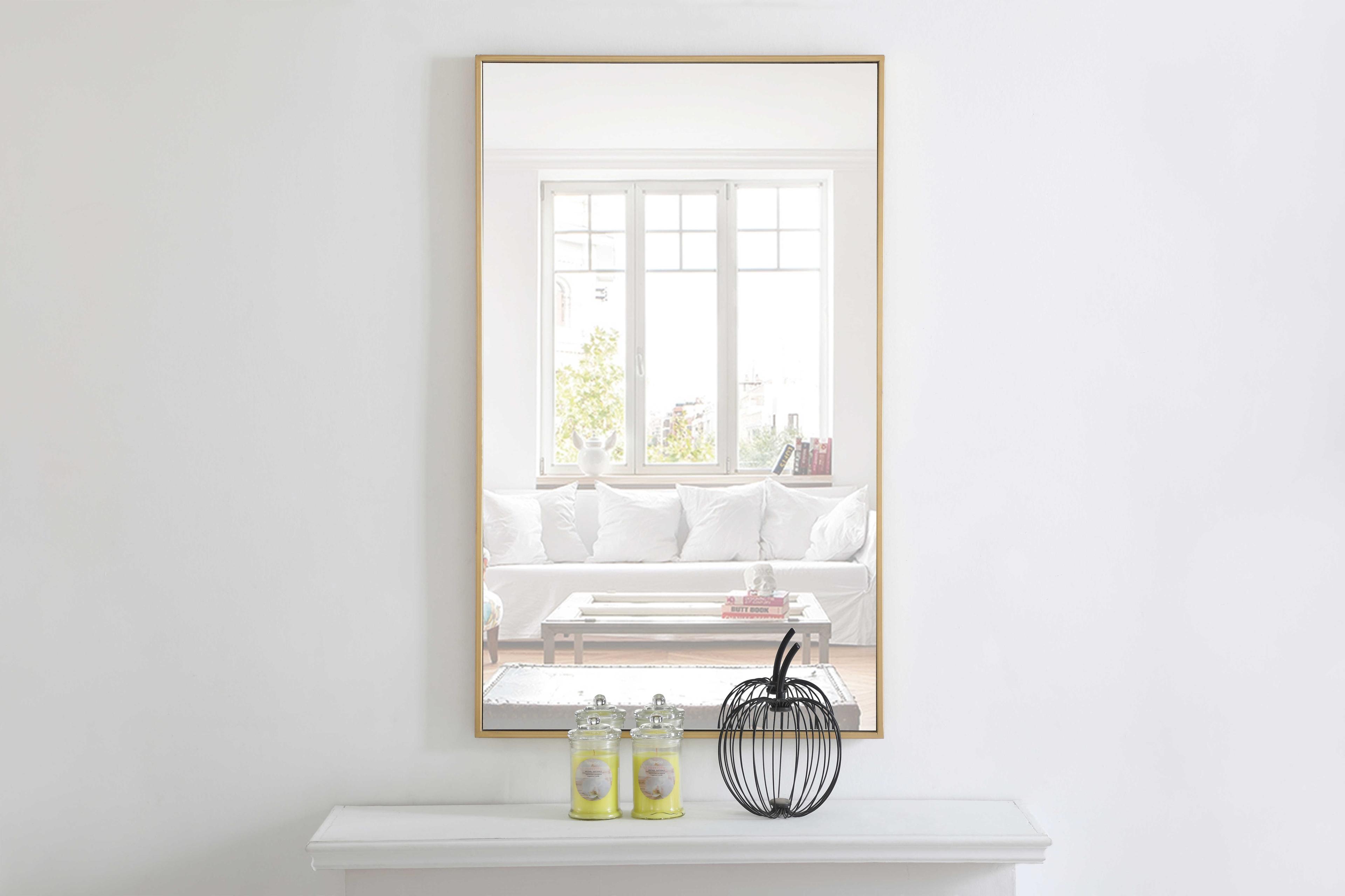 Elegant Lighting Eternity Brass Rectangular Wall Mirror