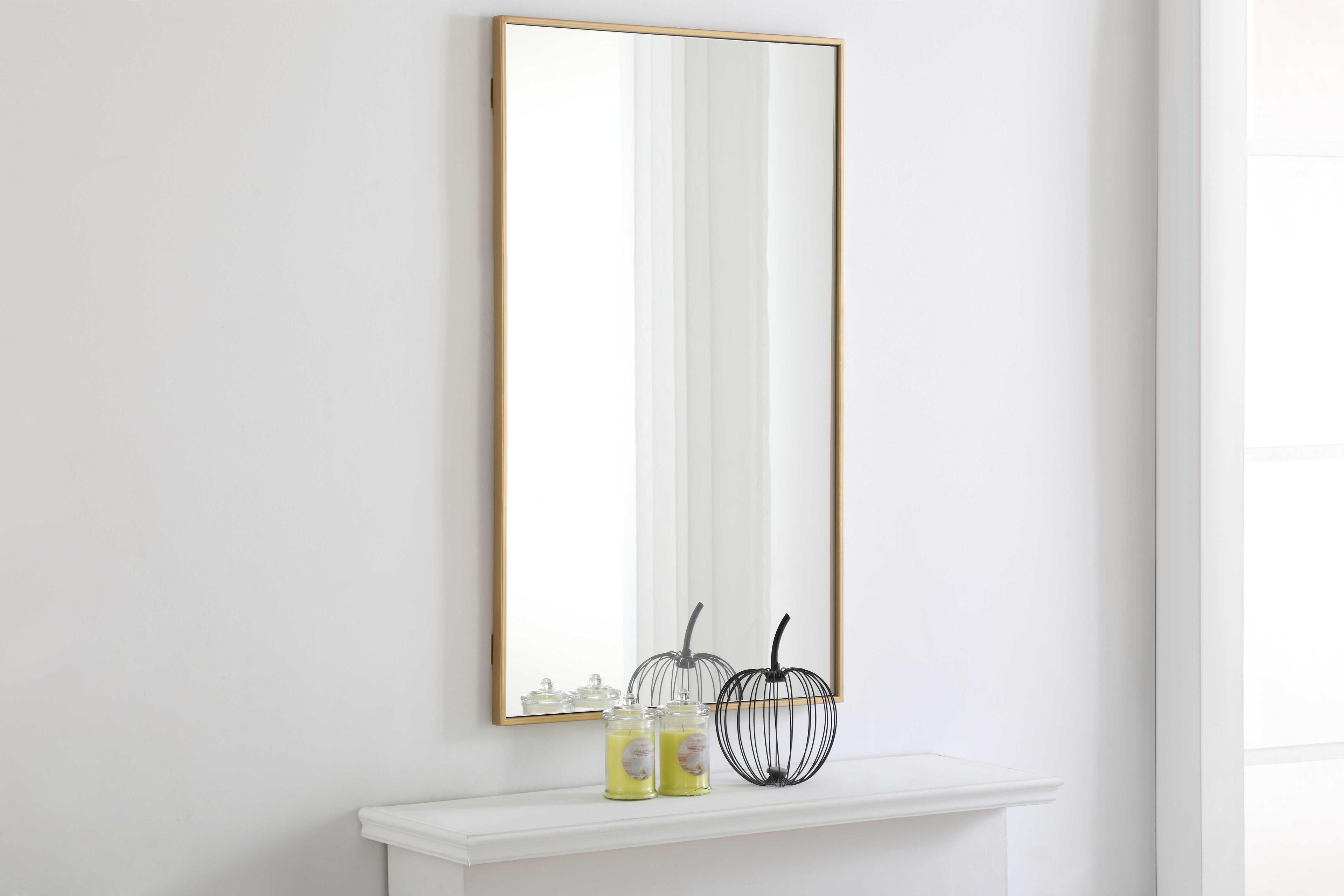 Elegant Lighting Eternity Brass Rectangular Wall Mirror