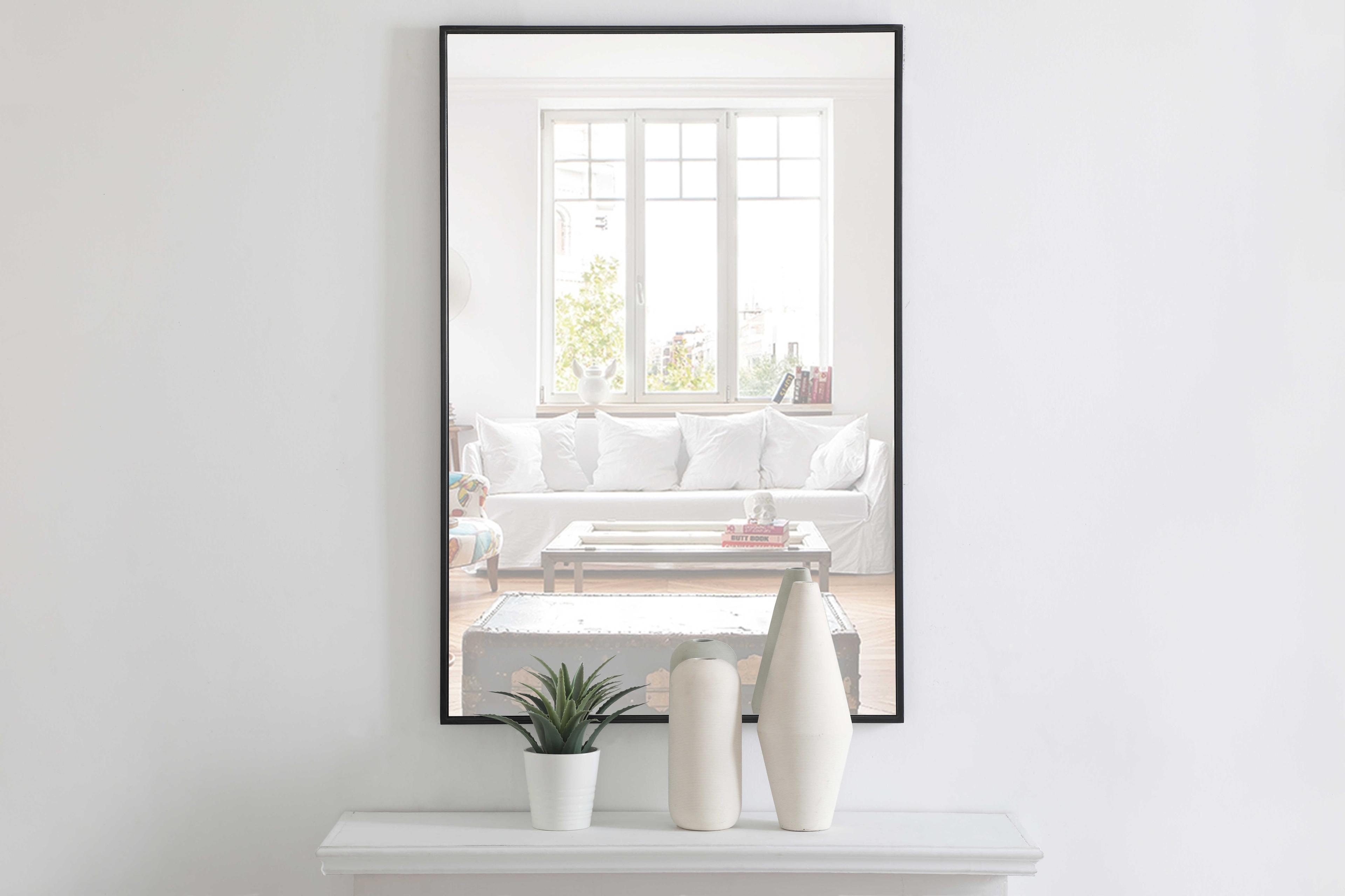 Elegant Lighting Eternity Black Rectangular Wall Mirror