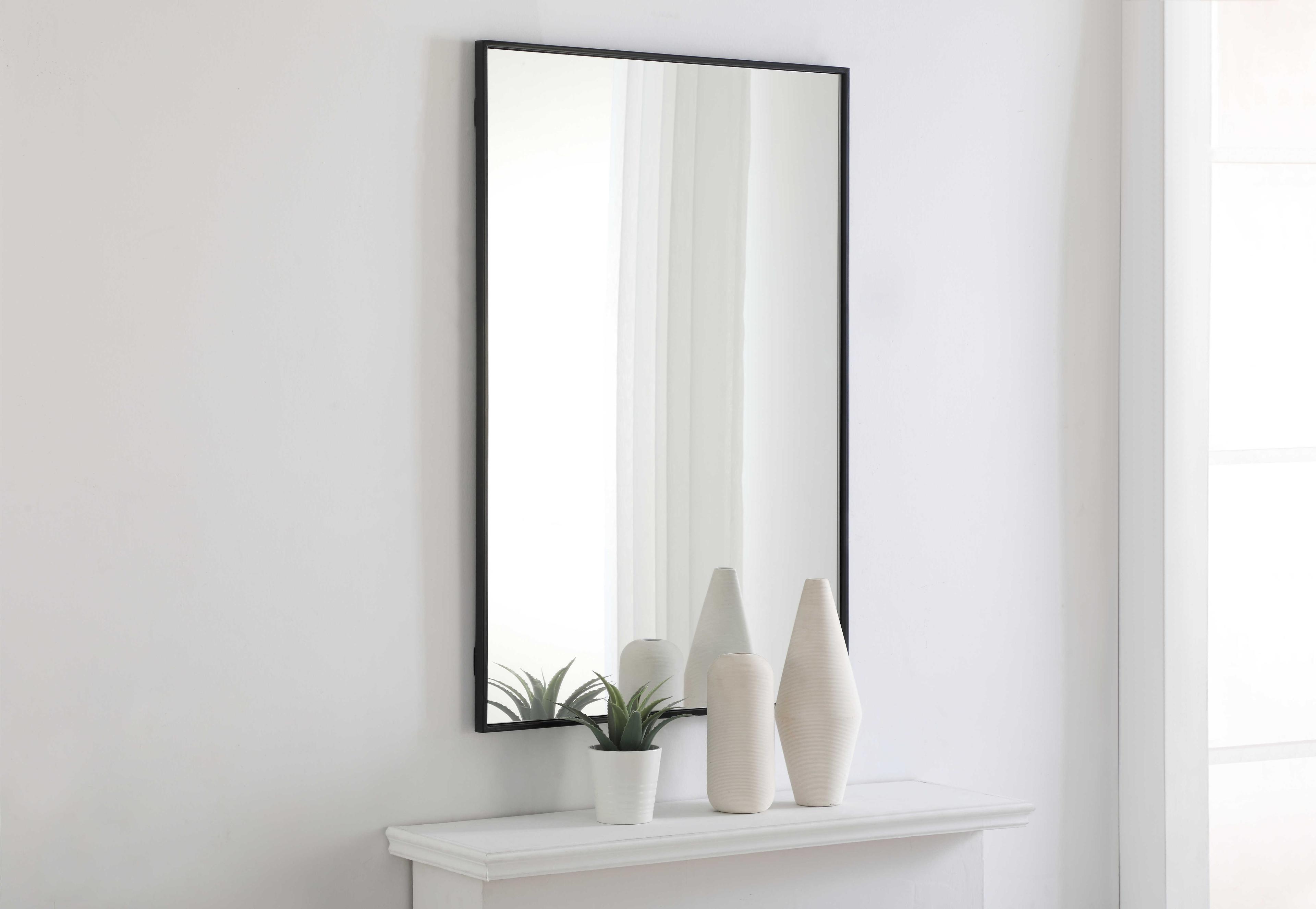 Elegant Lighting Eternity Black Rectangular Wall Mirror