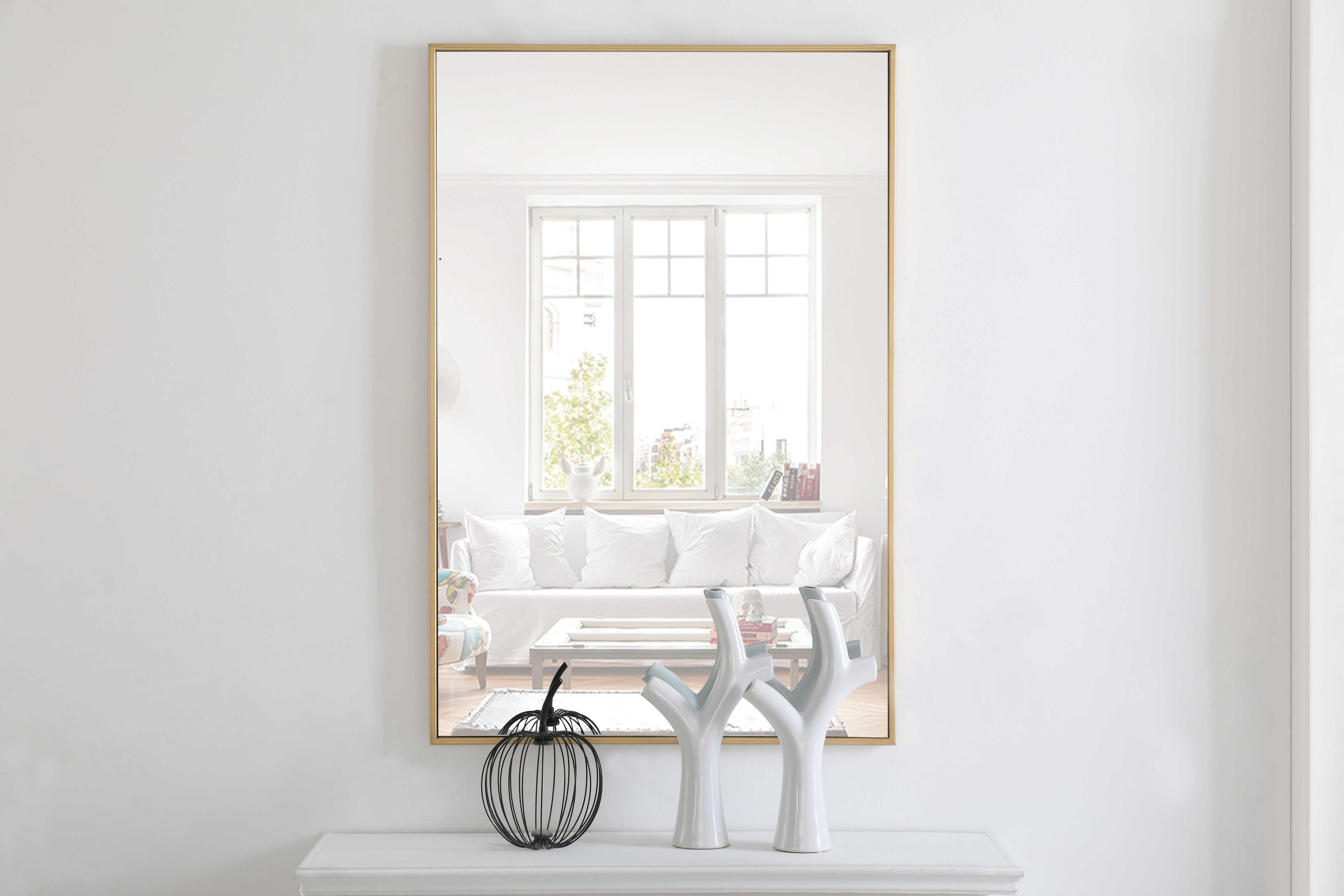 Elegant Lighting Eternity Brass Rectangular Wall Mirror