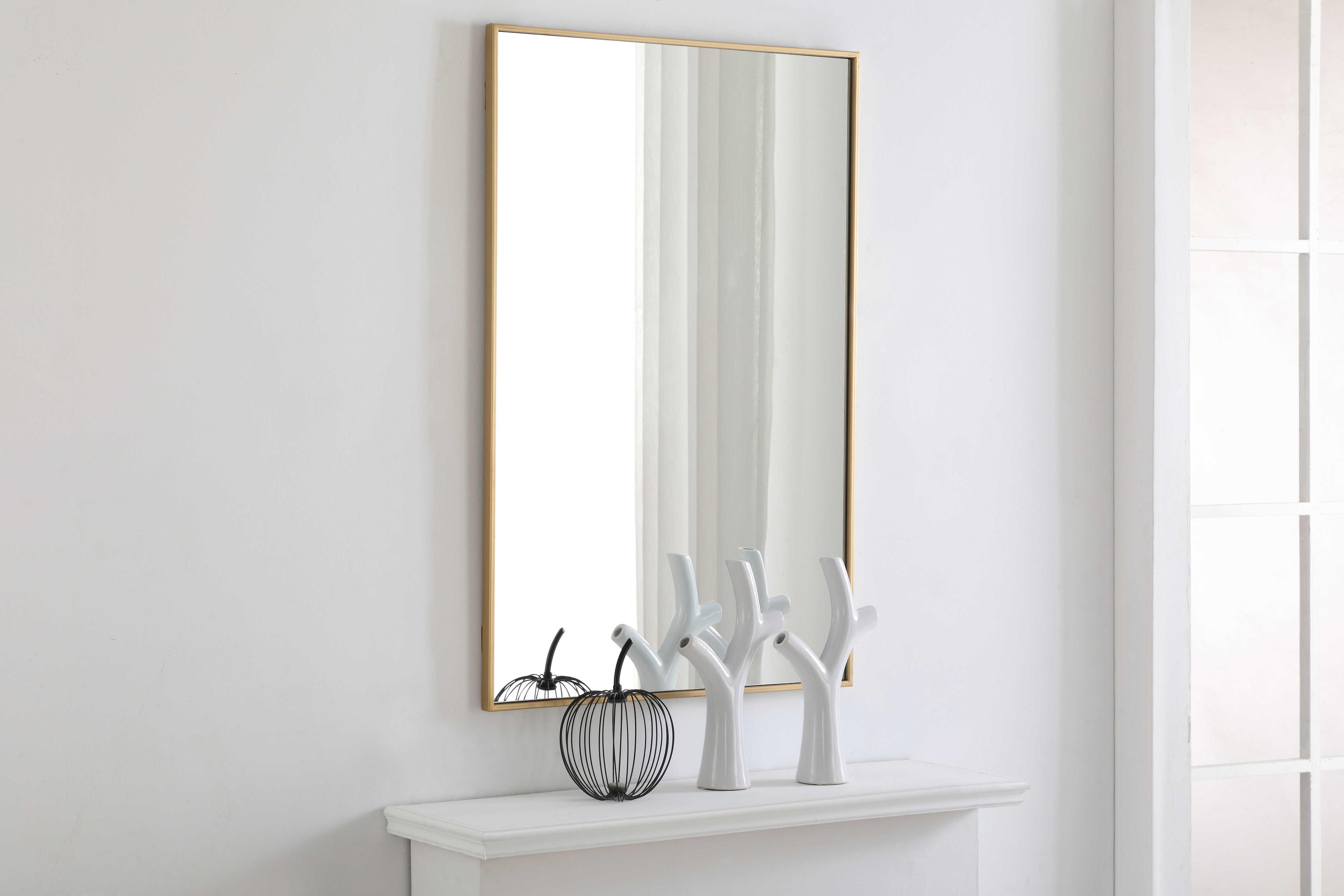 Elegant Lighting Eternity Brass Rectangular Wall Mirror