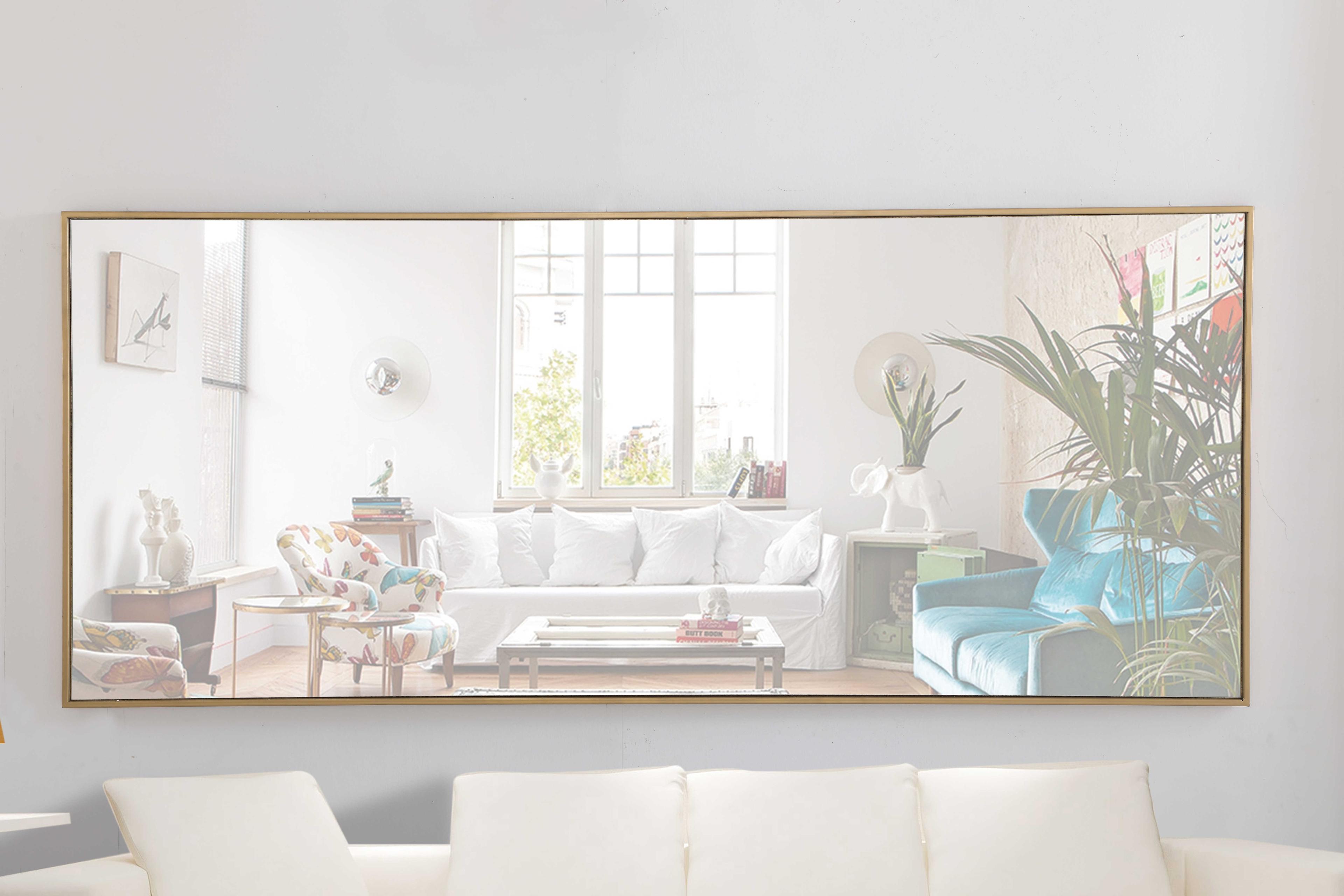 Elegant Lighting Eternity Brass Rectangular Wall Mirror